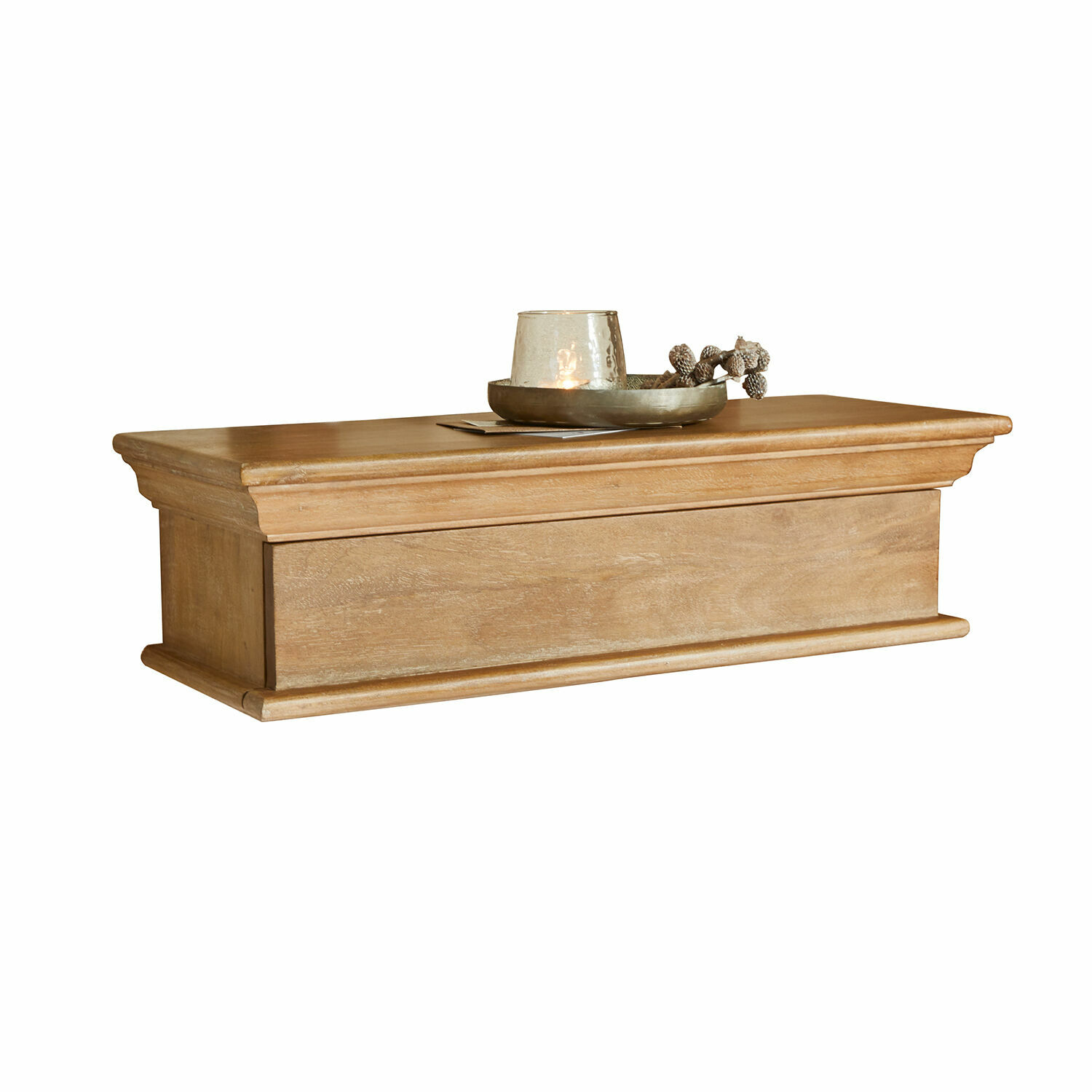 braun Braunes Wandregal Montarie aus Holz mit klassischem Design für Aufbewahrung und Dekoration