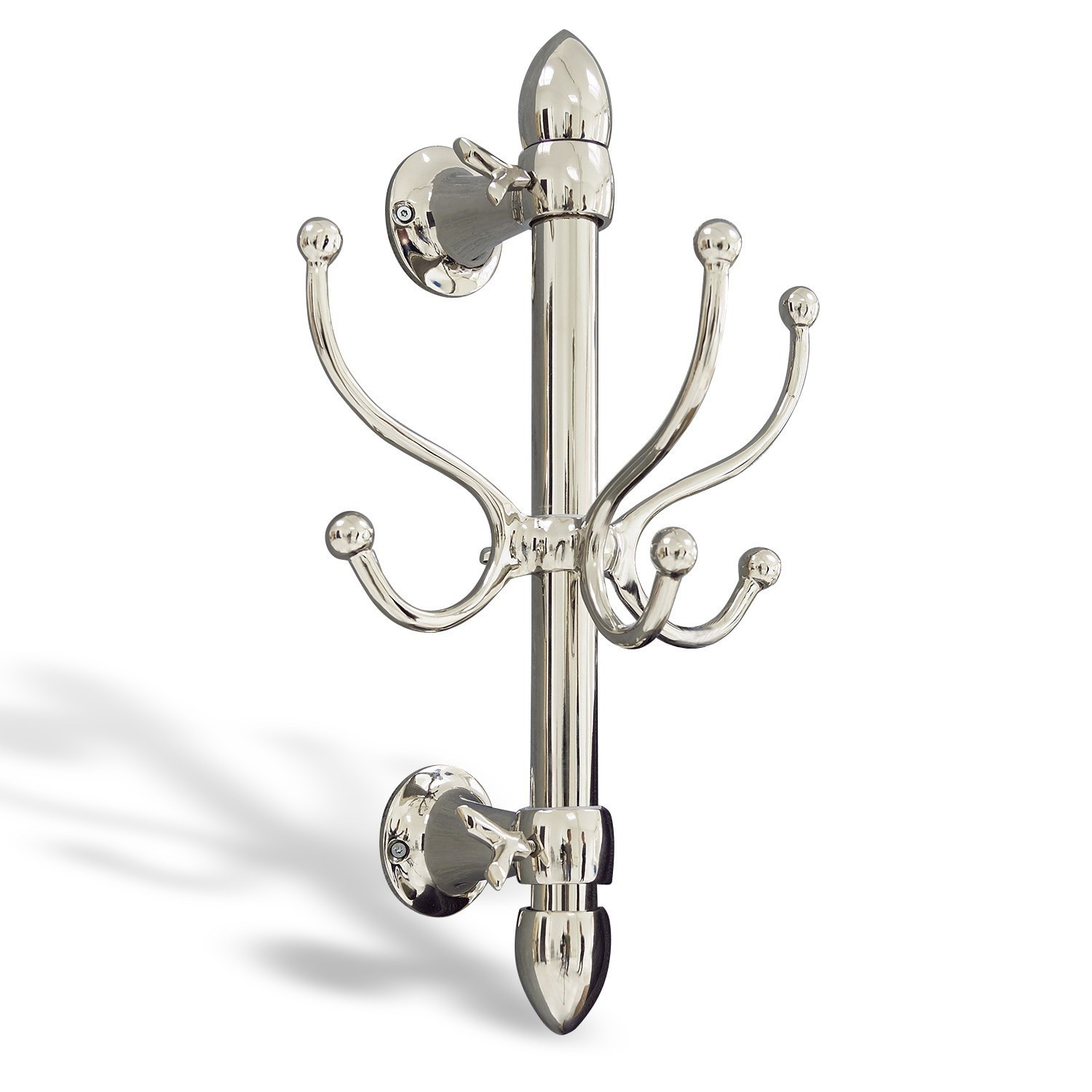 Haken Anthé Wandgarderobe aus verchromtem Metall mit sechs Haken für Flur und Garderobe