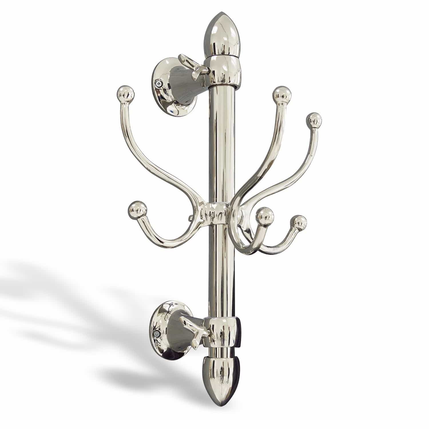 Haken Anthé Wandgarderobe aus verchromtem Metall mit sechs Haken für Flur und Garderobe