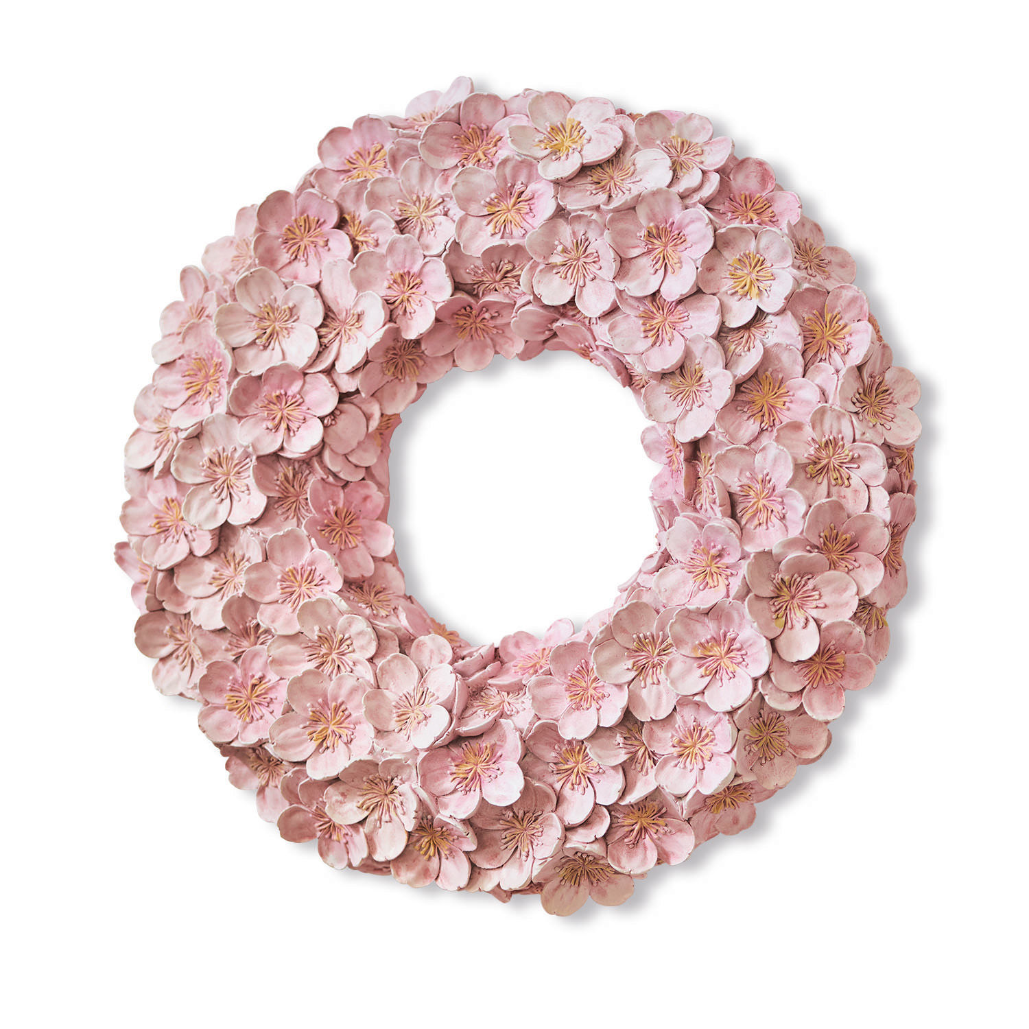 Kranz Garlan Dekorativer Kranz aus rosa Stoffblumen, ideal für frühlingshafte Wohnraumdekoration