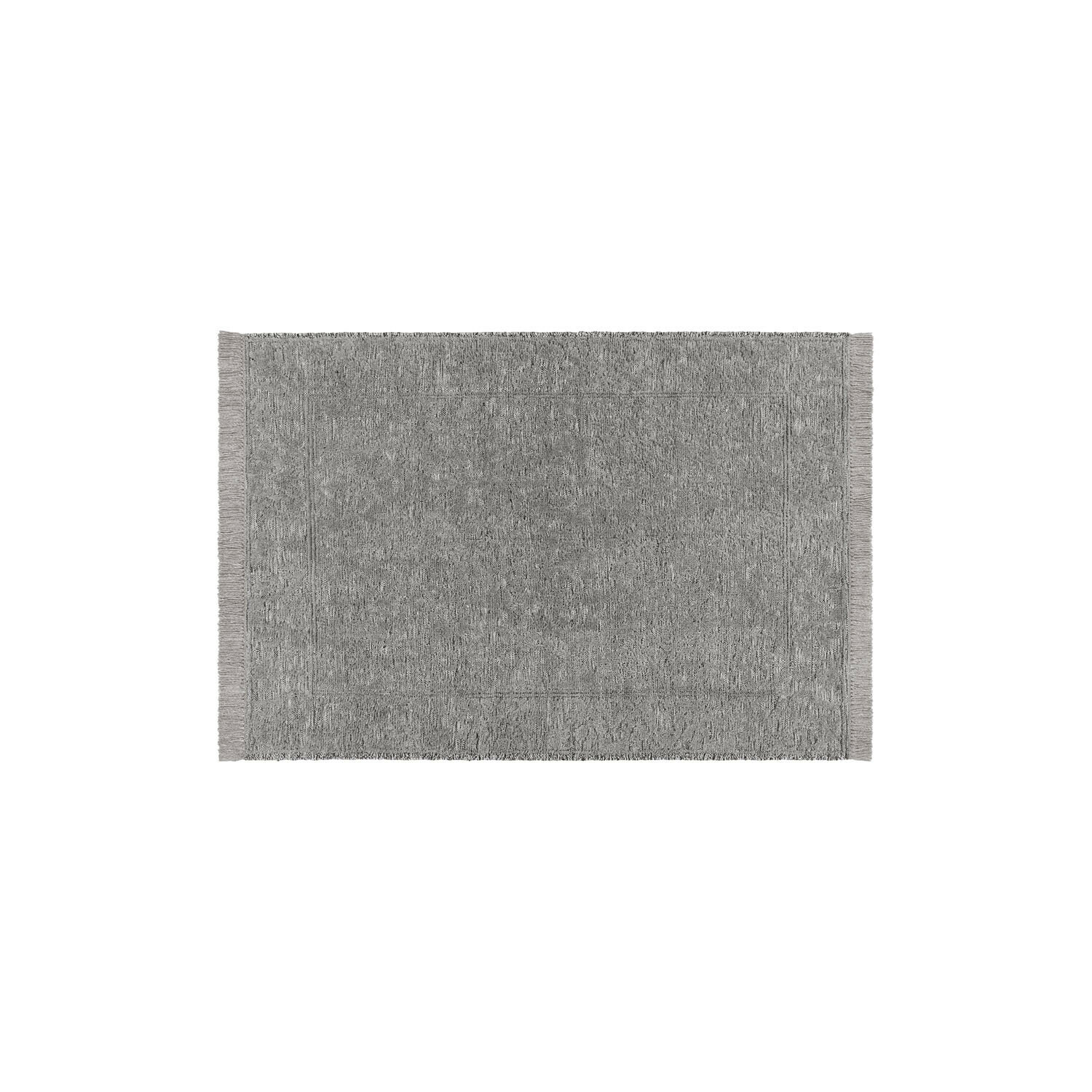 In- & Outdoor-Teppich Forvento Grauer Baumwollteppich mit Fransen, weich und langlebig, ideal für Wohnraumdekoration
