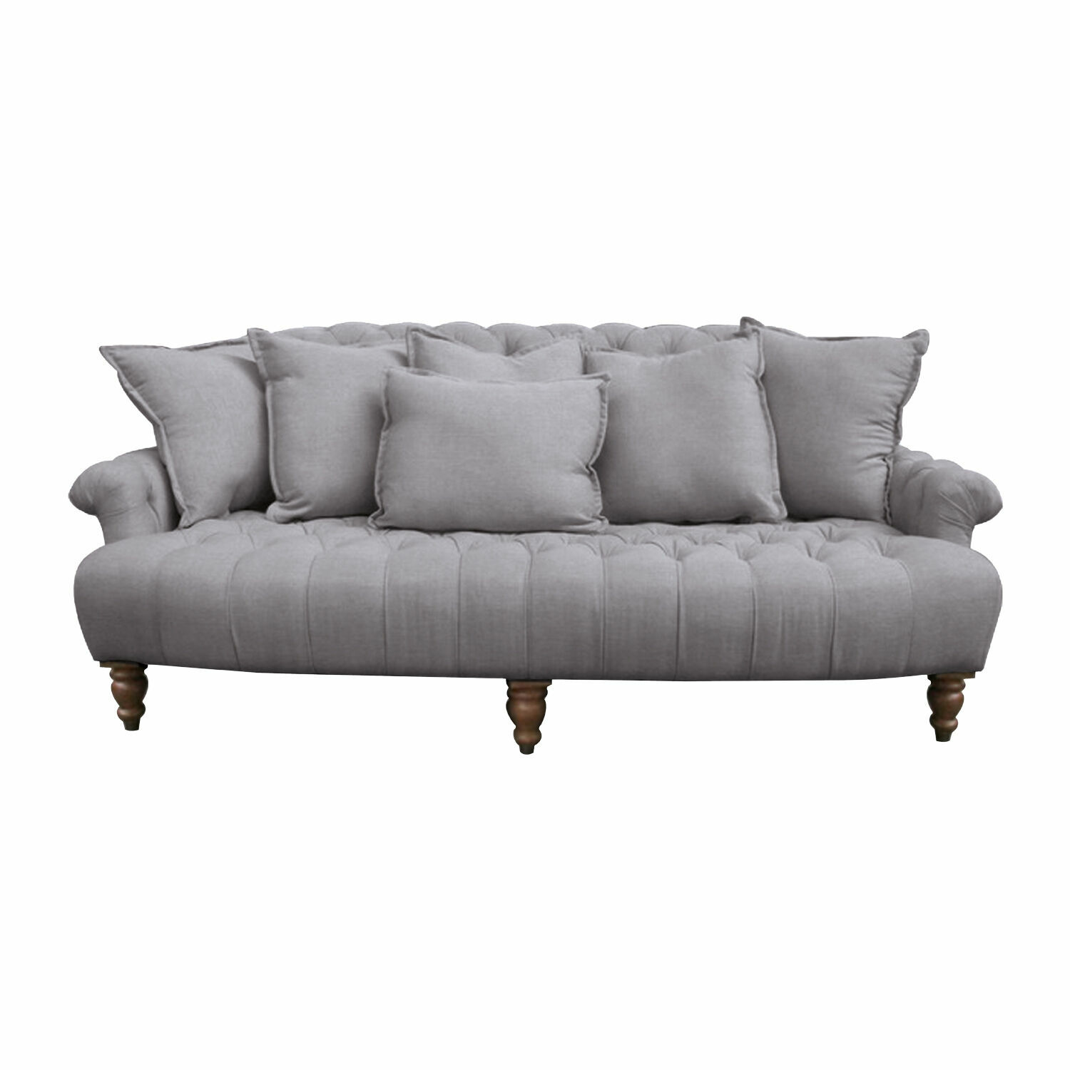 graublau Graues Springfield Village Sofa mit Polsterung, Kissen und Holzbeinen für Wohnzimmer