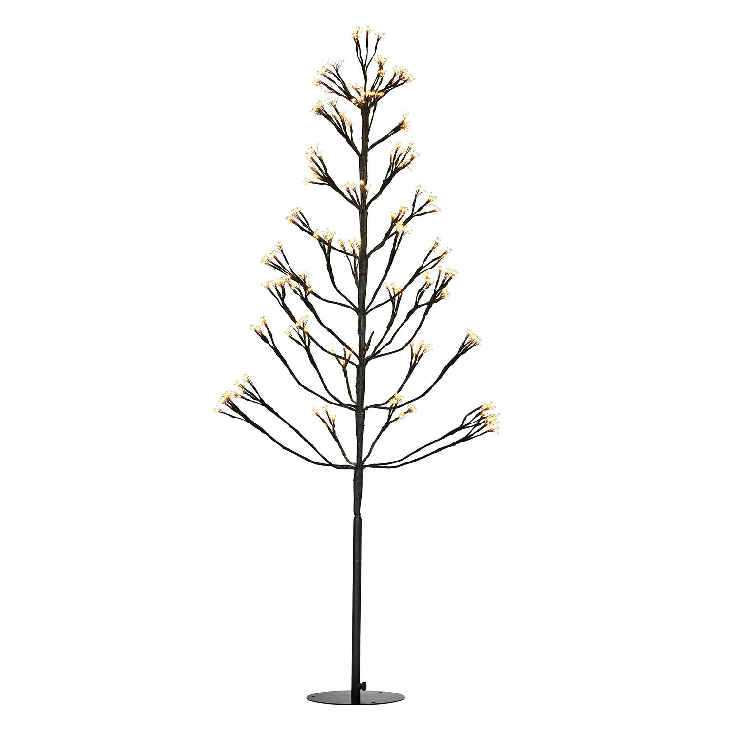 LED-Baum Brúnvek Dekorativer LED-Baum aus schwarzem Metall mit warmweißem Licht, moderne Deko-Leuchte