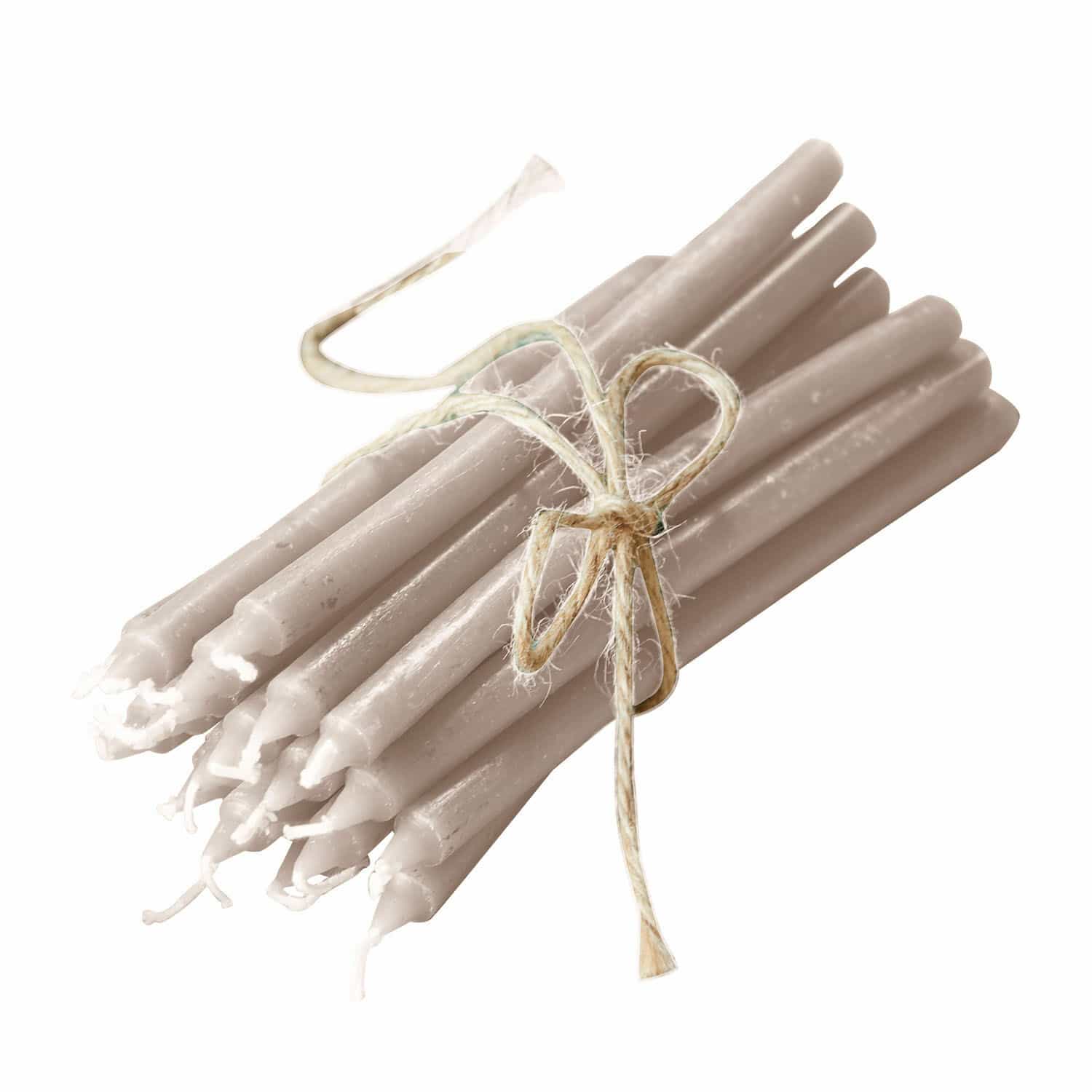 20er Set Lysarion Kerzen in Creme aus Wachs, dekorative und praktische Wohnaccessoires