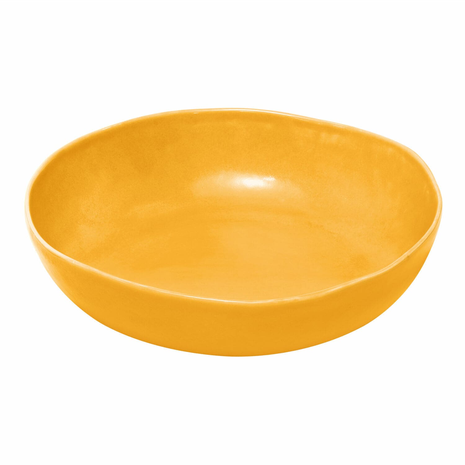 Schüssel Calvi Gelbe Keramikschale mit unregelmäßiger Form zum Servieren, modernes Küchenutensil