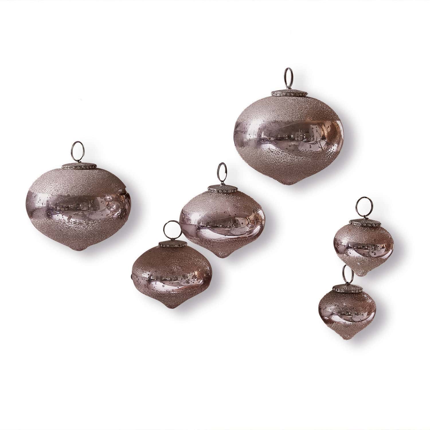 6-teiliges Set rosa Glas-Weihnachtsschmuck Caily für festliche Baumdeko