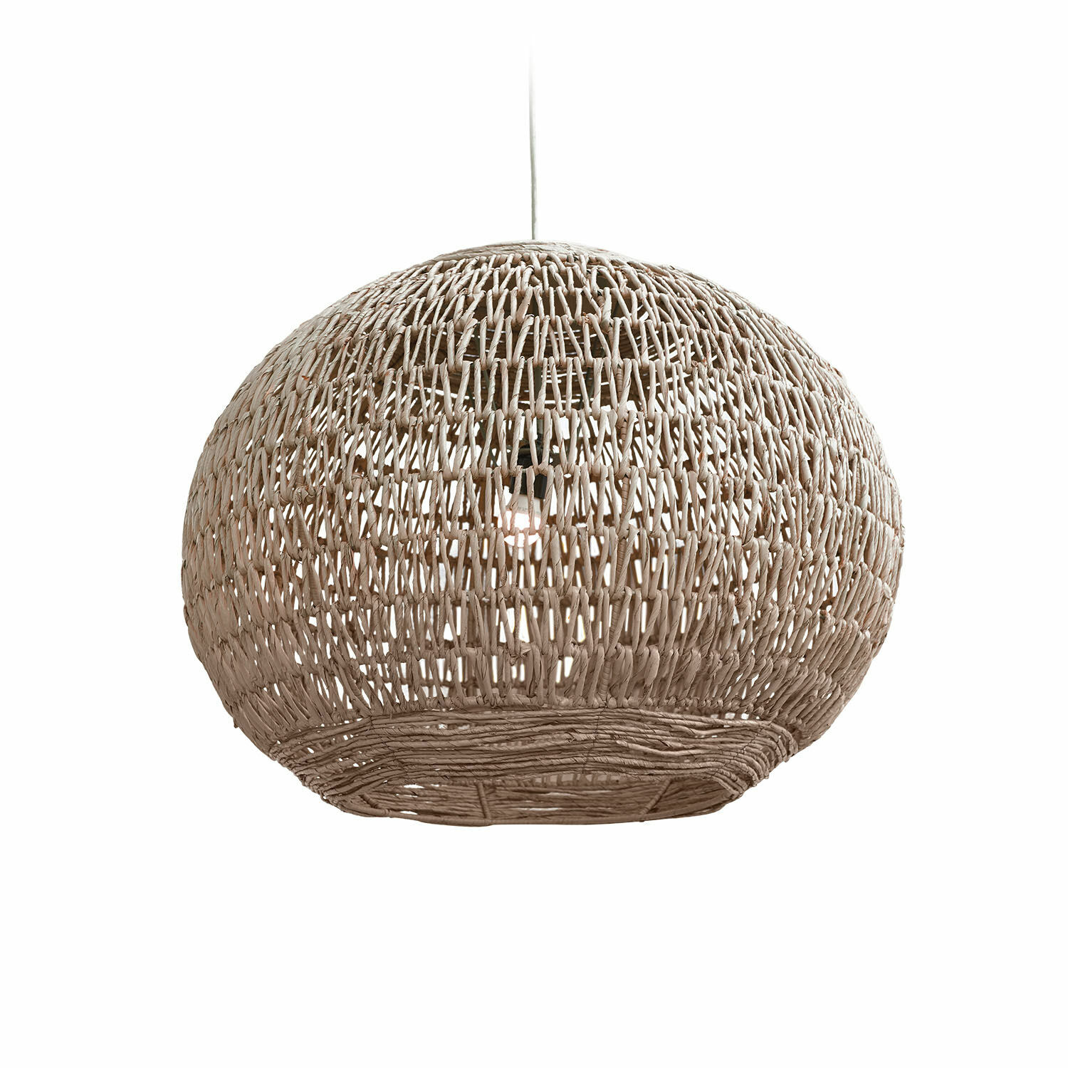 Lampenschirm Fexilor Hängelampe aus geflochtenem Rattan in Naturfarbe, dekorative Deckenleuchte für Wohnzimmer