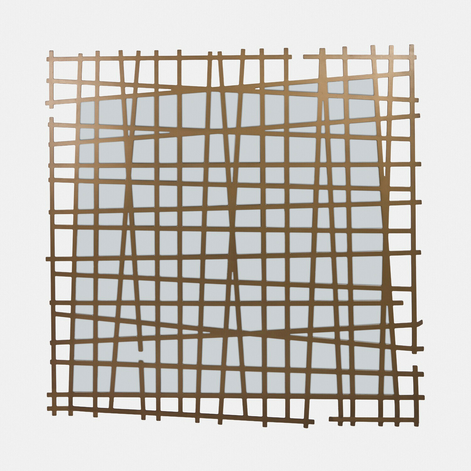 Wandspiegel Arovian Modernes Wandspiegel mit kupferfarbenem Metallrahmen und geometrischem Gittermuster für Wohnräume