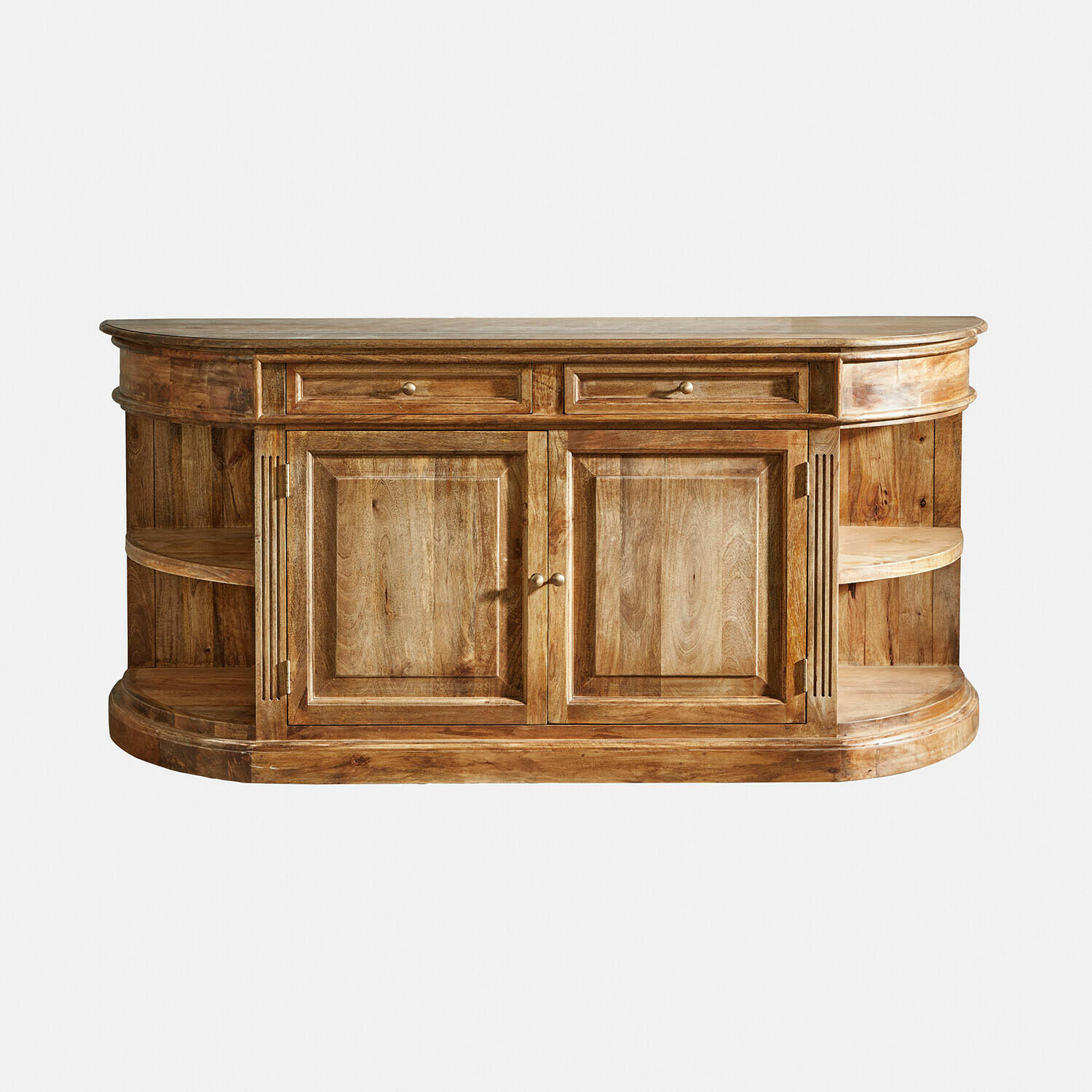Sideboard Wendalique Kommode aus Naturholz mit Regalen und Schubladen, praktisches Wohnzimmermöbel
