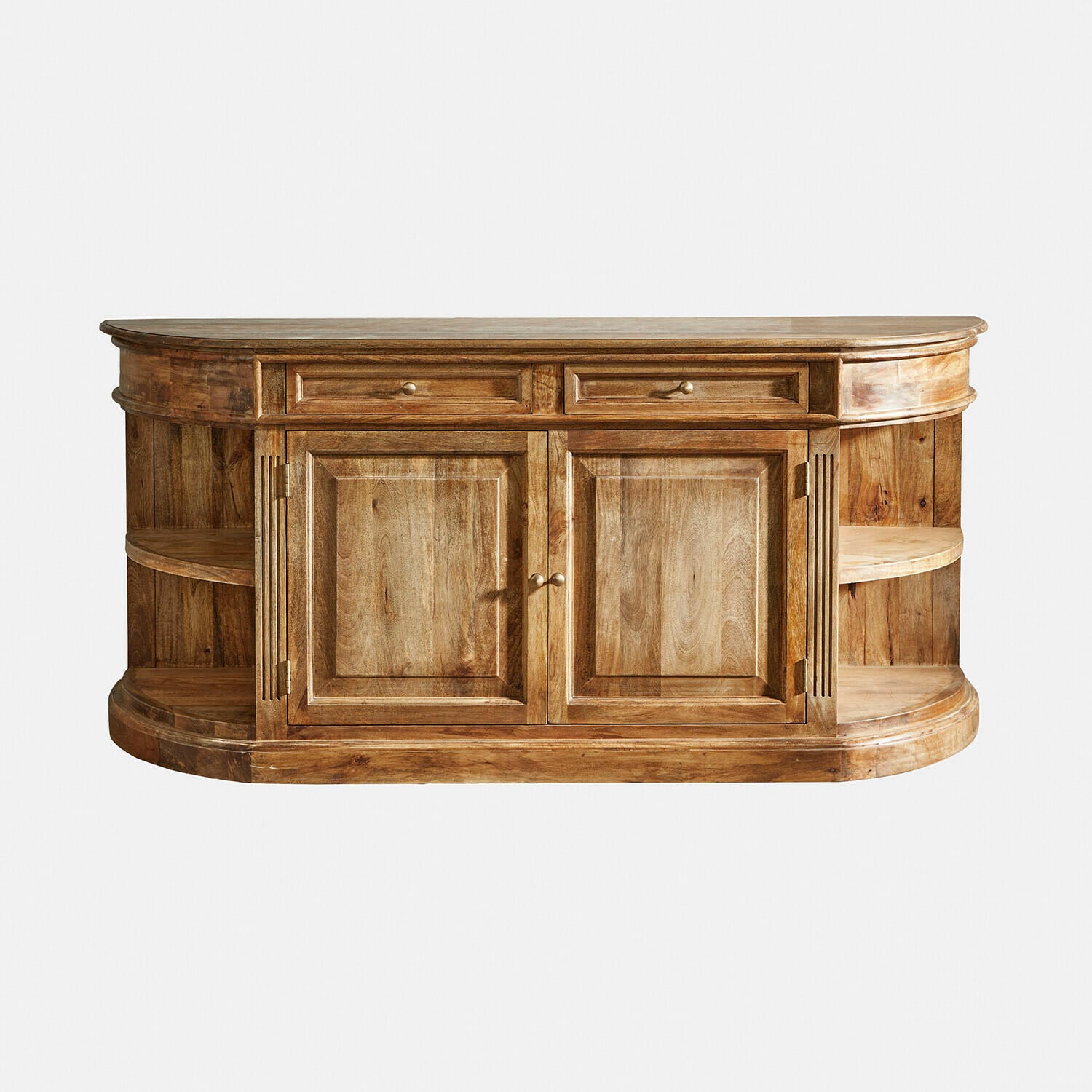Sideboard Wendalique Kommode aus Naturholz mit Regalen und Schubladen, praktisches Wohnzimmermöbel