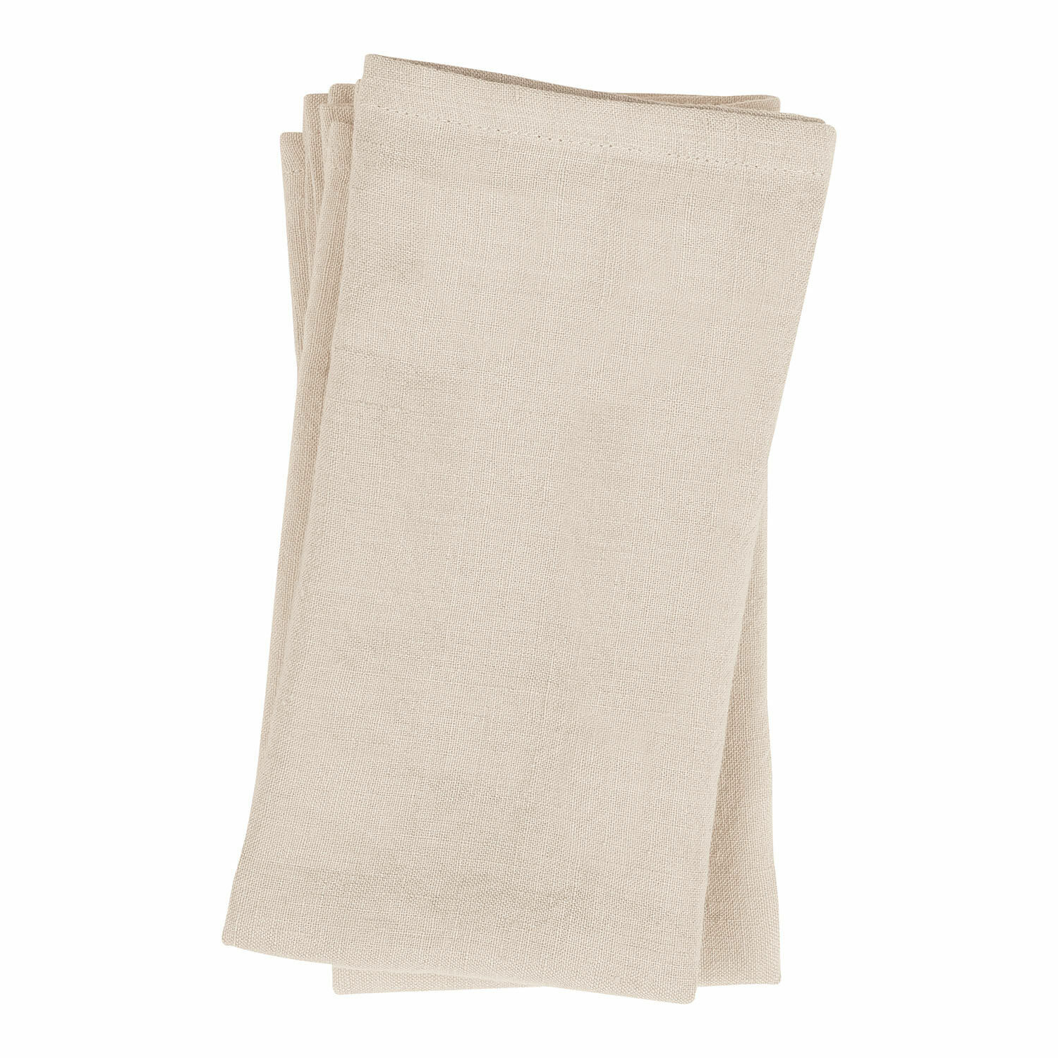 beige 4er Set beige Leinen-Servietten Ghis, natürlicher Stoff, Tischdekoration, Küchentextilien