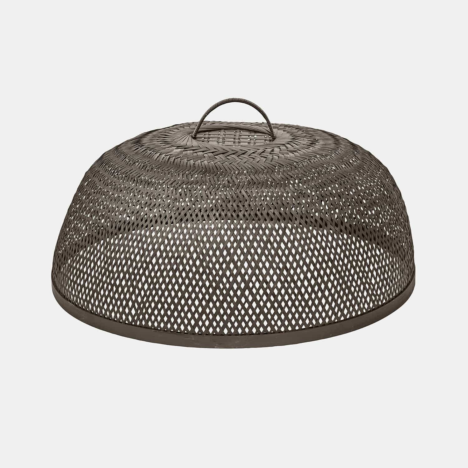 Abdeckhaube Tarevo Braune Abdeckhaube aus geflochtenem Rattan mit Griff, Lebensmittelabdeckung für draußen