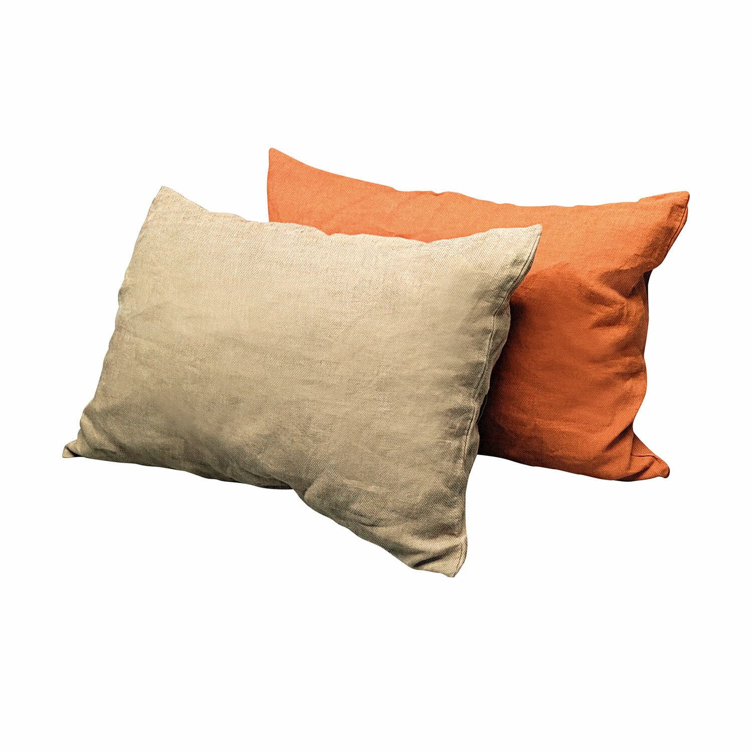 Kissenhülle 2er Set Balesta Set aus zwei rechteckigen Baumwollkissen in Beige und Orange als Dekokissen