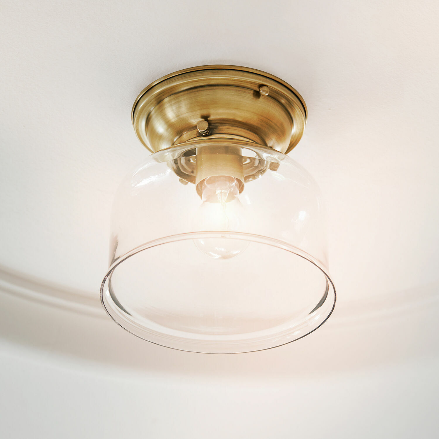Deckenlampe Amélor Deckenleuchte aus Messing mit klarem Glas, klassisches Design für Innenbeleuchtung