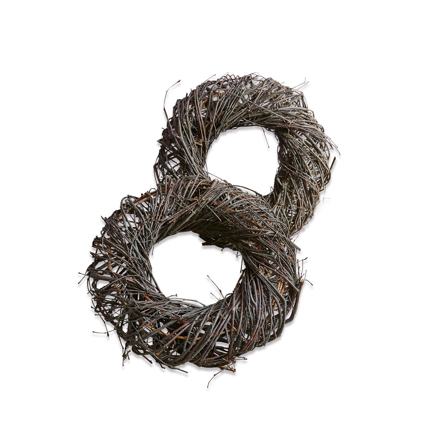 Kranz 2er Set Haervia Dekorativer Kranz aus natürlichen braunen Zweigen, rustikaler Wohn- und Gartenschmuck