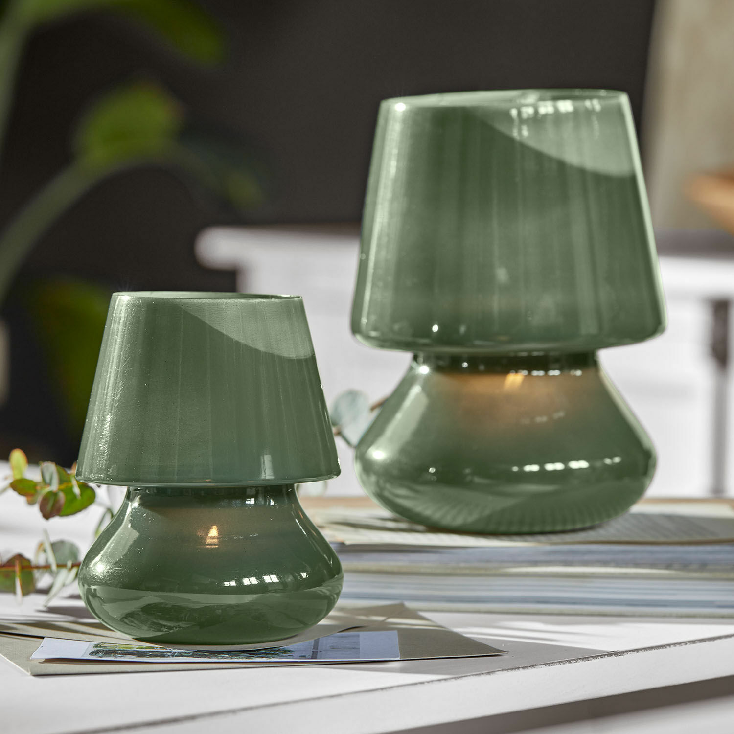 Grüne Keramik-Tischlampen mit modernem Design, dekorative Wohnraumbeleuchtung