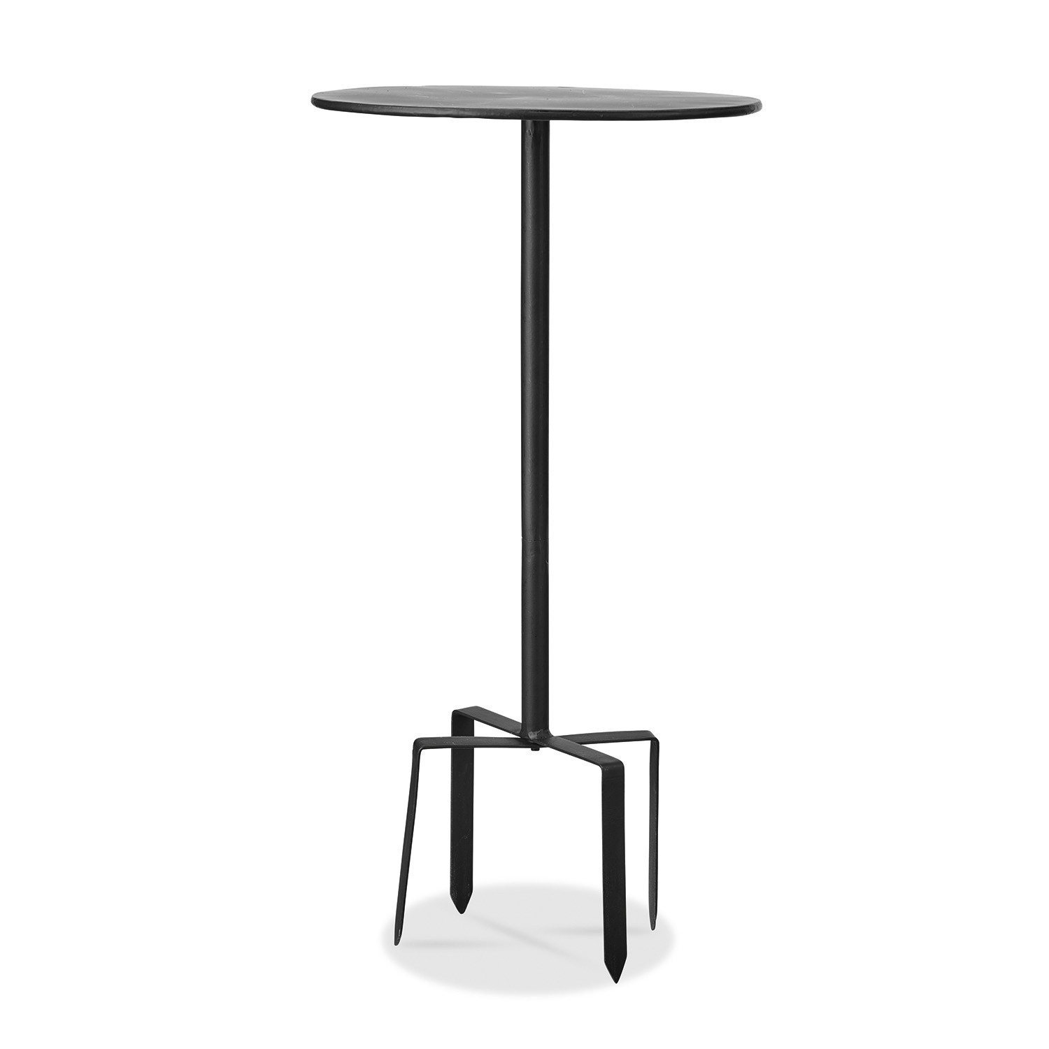 schwarz Schwarzer Metall-Beistelltisch Fermont mit minimalistischem Design für moderne Wohnräume.