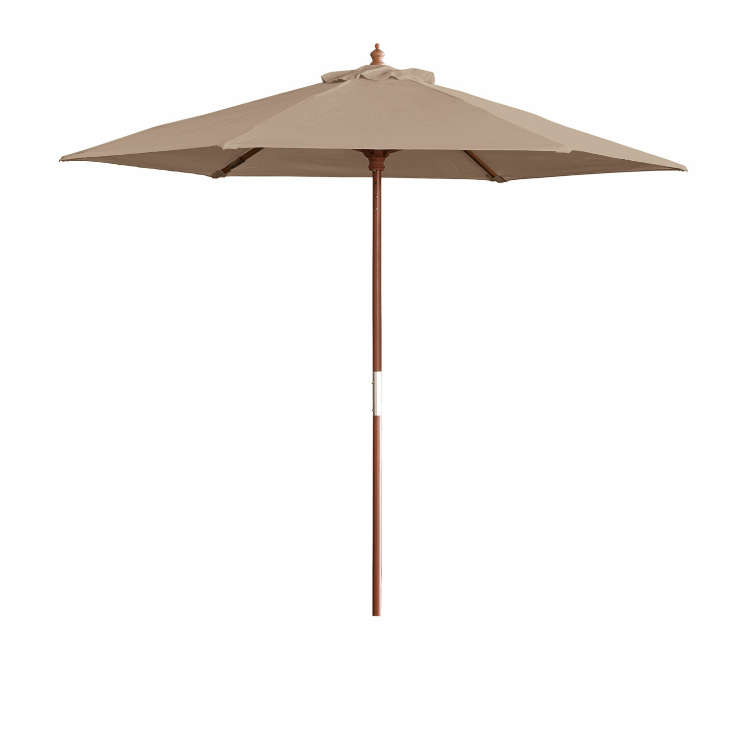 taupe Gartenschirm Enfield in Taupe mit Holzgestell, ideal für Terrasse und Garten als Sonnenschutz