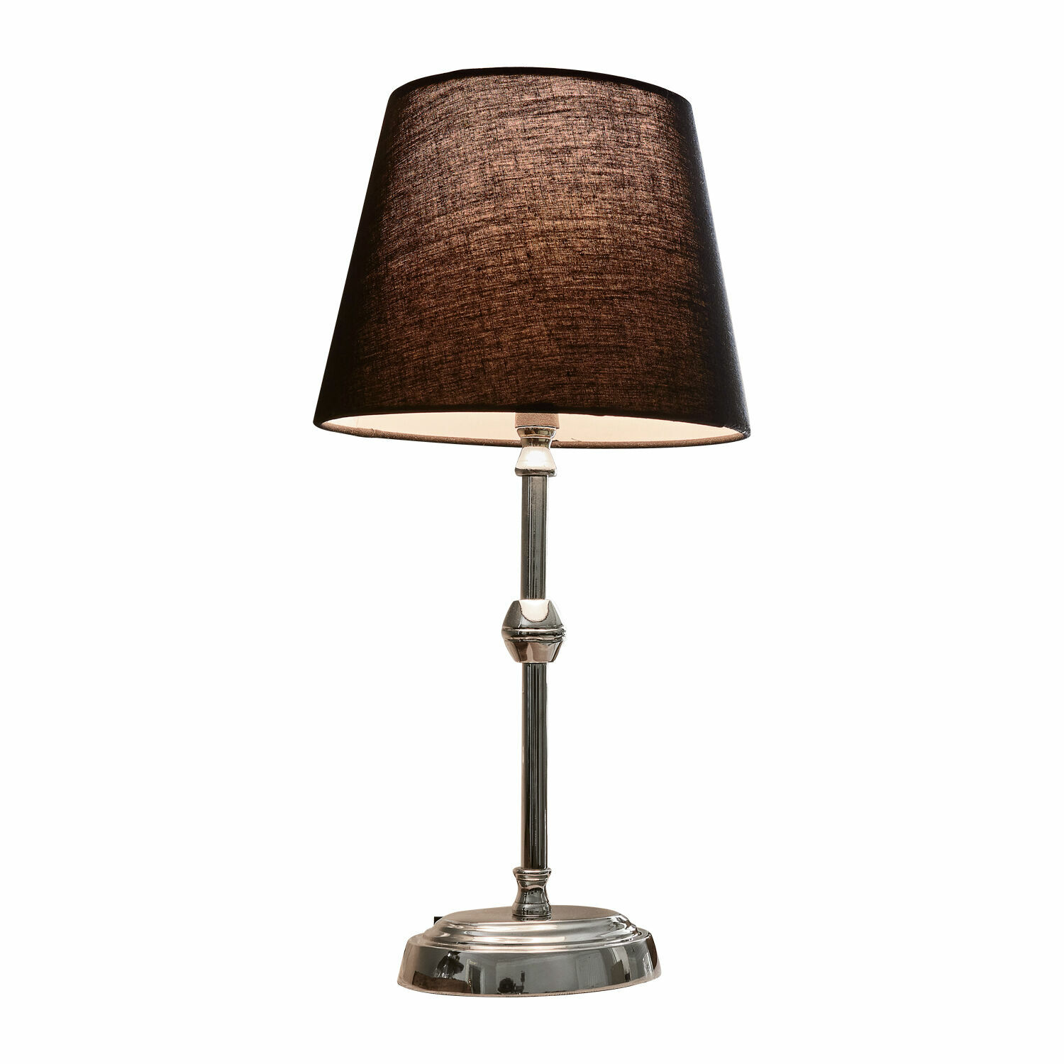 Tischlampe Luceau Elegante Tischlampe mit Metallfuß und schwarzem Lampenschirm, ideal für Wohnzimmer und Büro