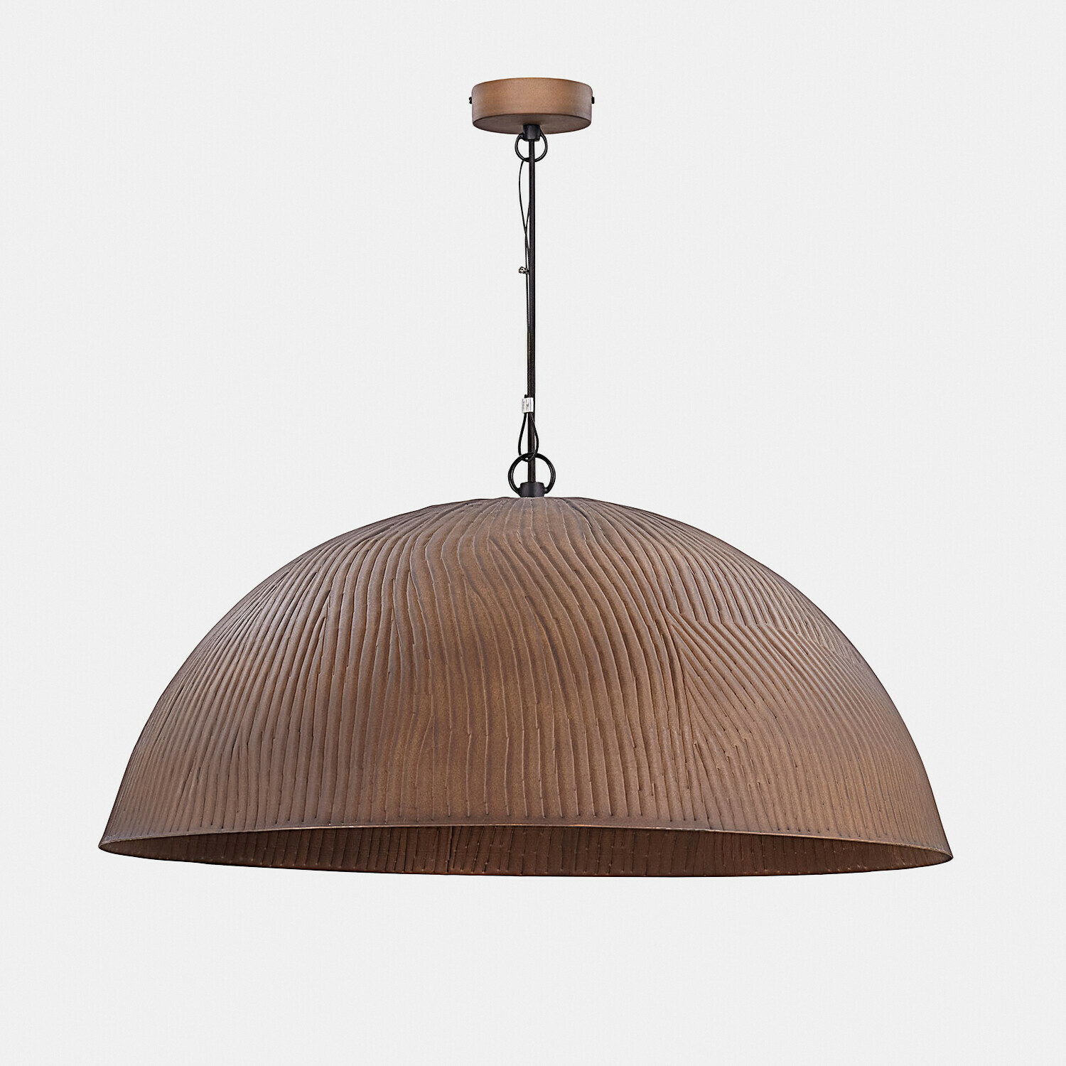 Hängelampe Ravelinos Braune Pendelleuchte aus strukturiertem Metall in halbkugelförmigem Design für moderne Räume