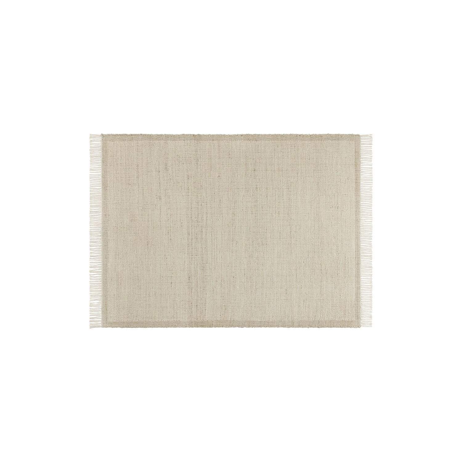 Teppich Placidia Beigefarbener rechteckiger Teppich aus Naturmaterial mit Fransen, ideal für Wohnzimmer oder Schlafzimmer