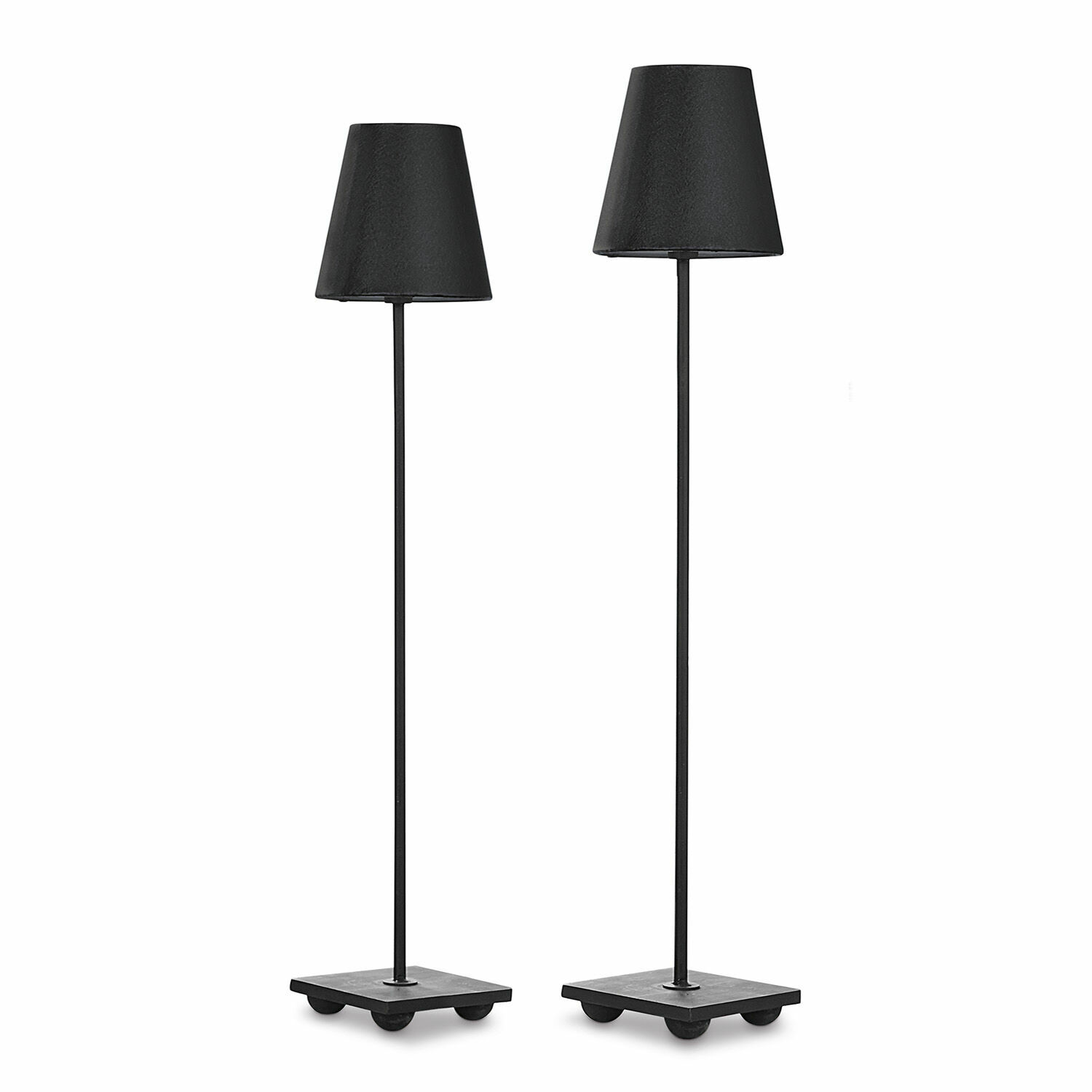 schwarz Zweier-Set schwarze Tischlampen Filia aus Metall mit Lampenschirm, modernes Wohnraumlicht