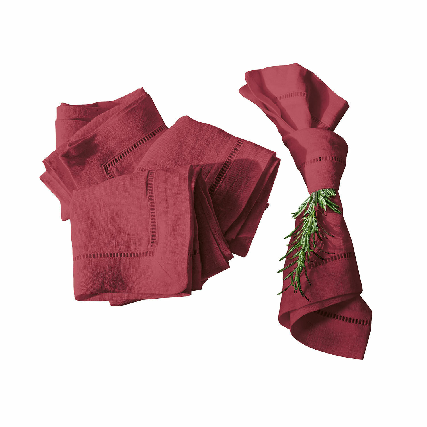rot Rotes 4er-Set Leinen-Servietten Covent Garden, eleganter und langlebiger Stoff für Tischdeko