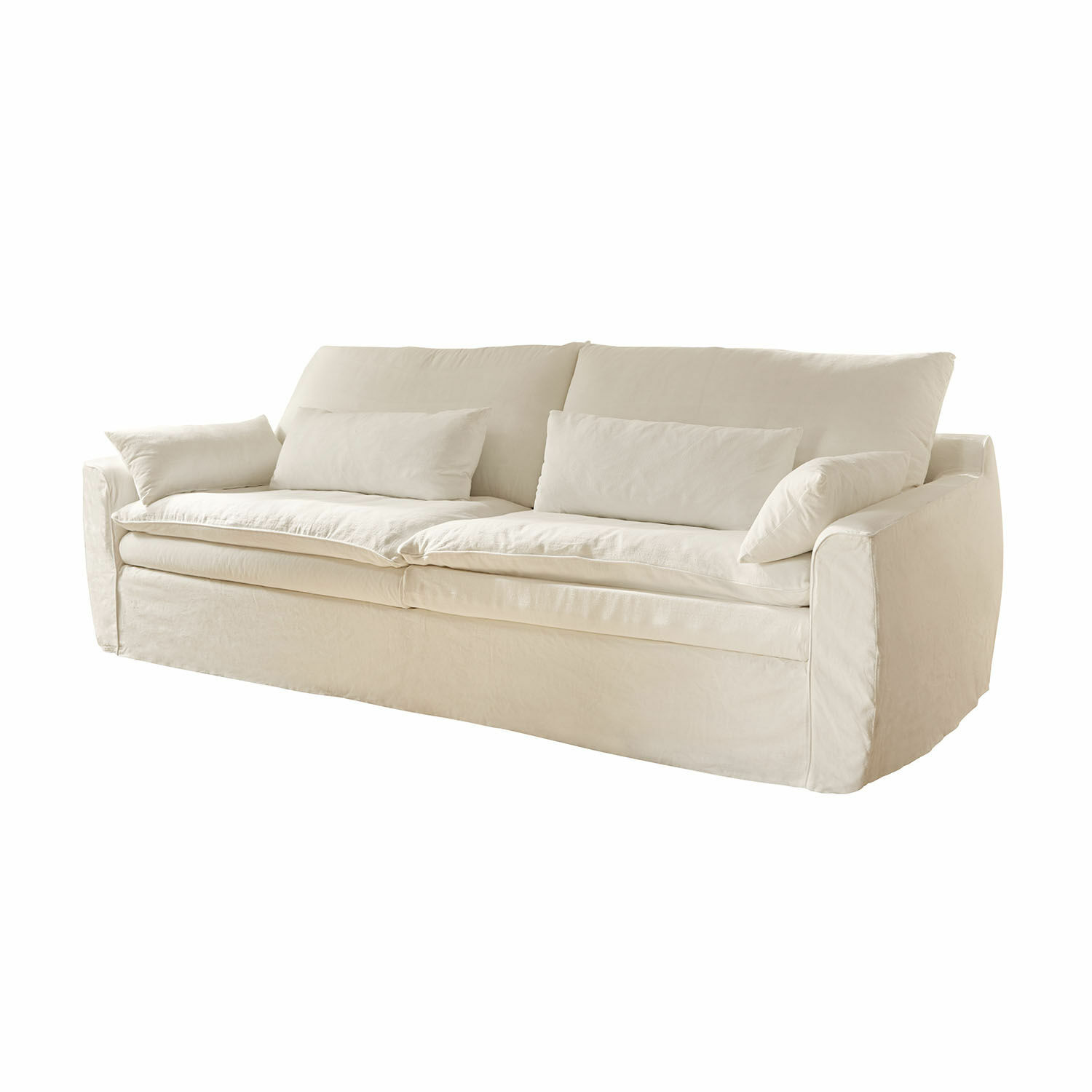 Sofa Dunhaven Beige Stoffsofa mit weichen Kissen, komfortables Wohnzimmermöbel, gemütliche Couch