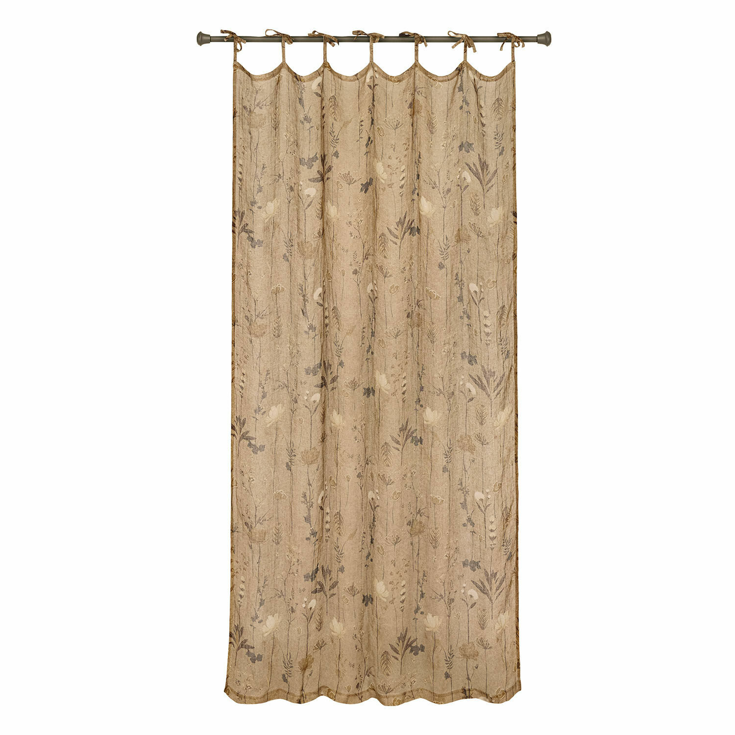 Gardine Norivelle Beige Gardine mit zartem Blumenmuster aus leichtem Stoff für stilvolle Fensterdekoration