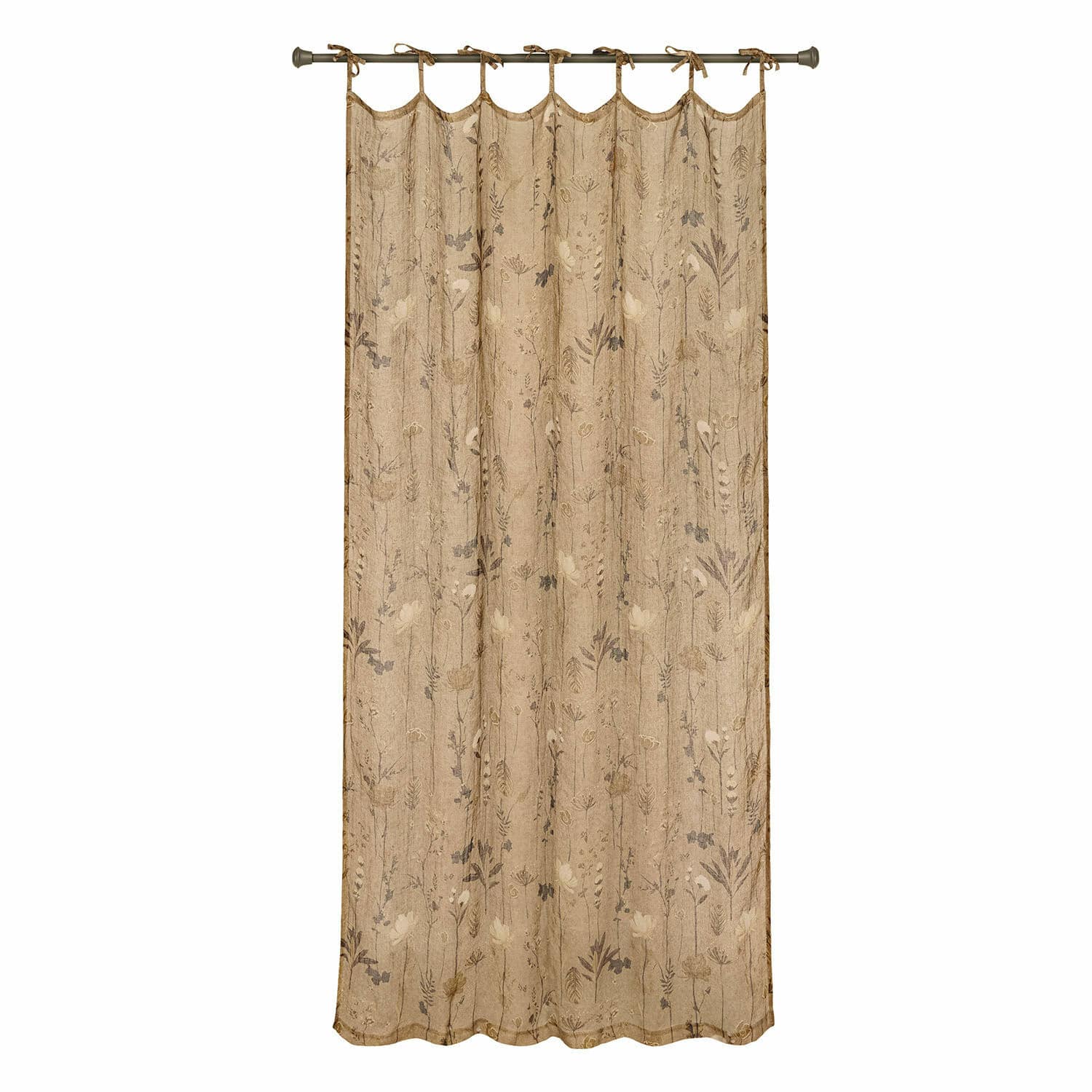 Gardine Norivelle Beige Gardine mit zartem Blumenmuster aus leichtem Stoff für stilvolle Fensterdekoration