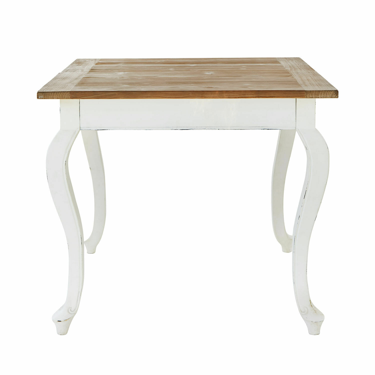 antikweiß/braun Tisch Plaish aus Holz in antikweiß und braun, klassisches Design für Esszimmer