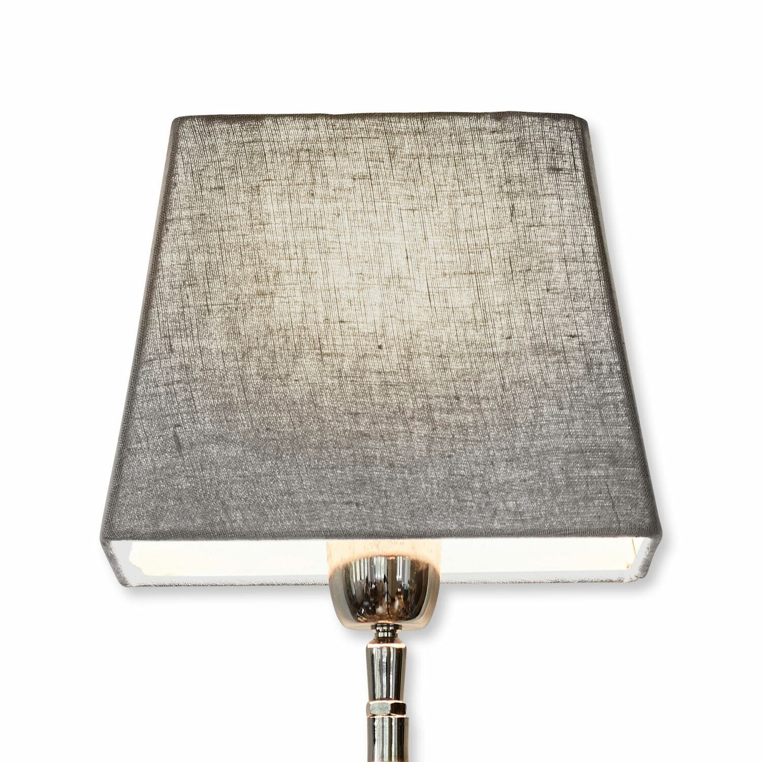 Lampenschirm Linderas Tischlampe mit Metallfuß und grauem Stoffschirm, modernes Design für Wohnraumbeleuchtung
