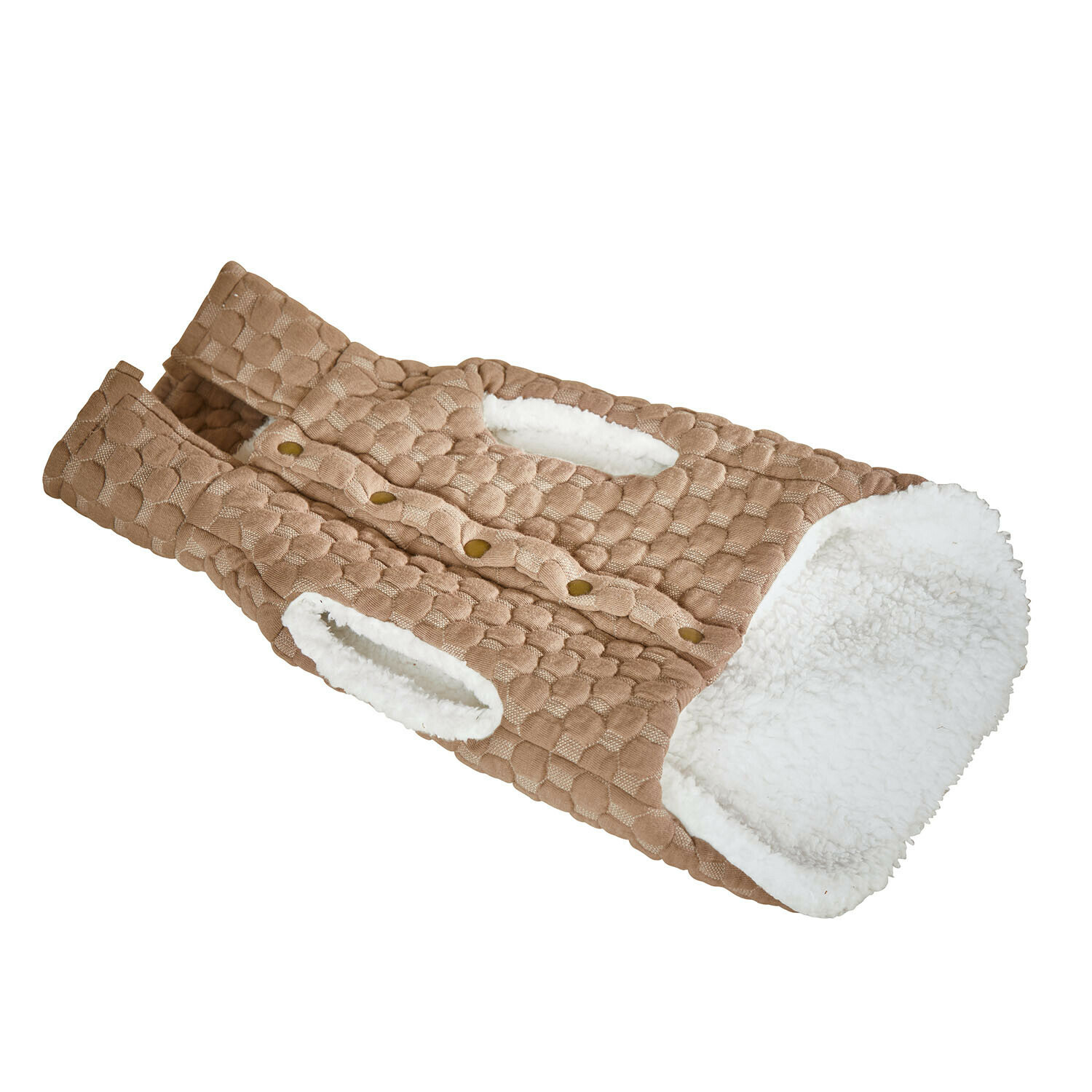 Hundemantel Cranley Beige gesteppte Hundejacke mit weichem weißem Futter, warme Haustierbekleidung