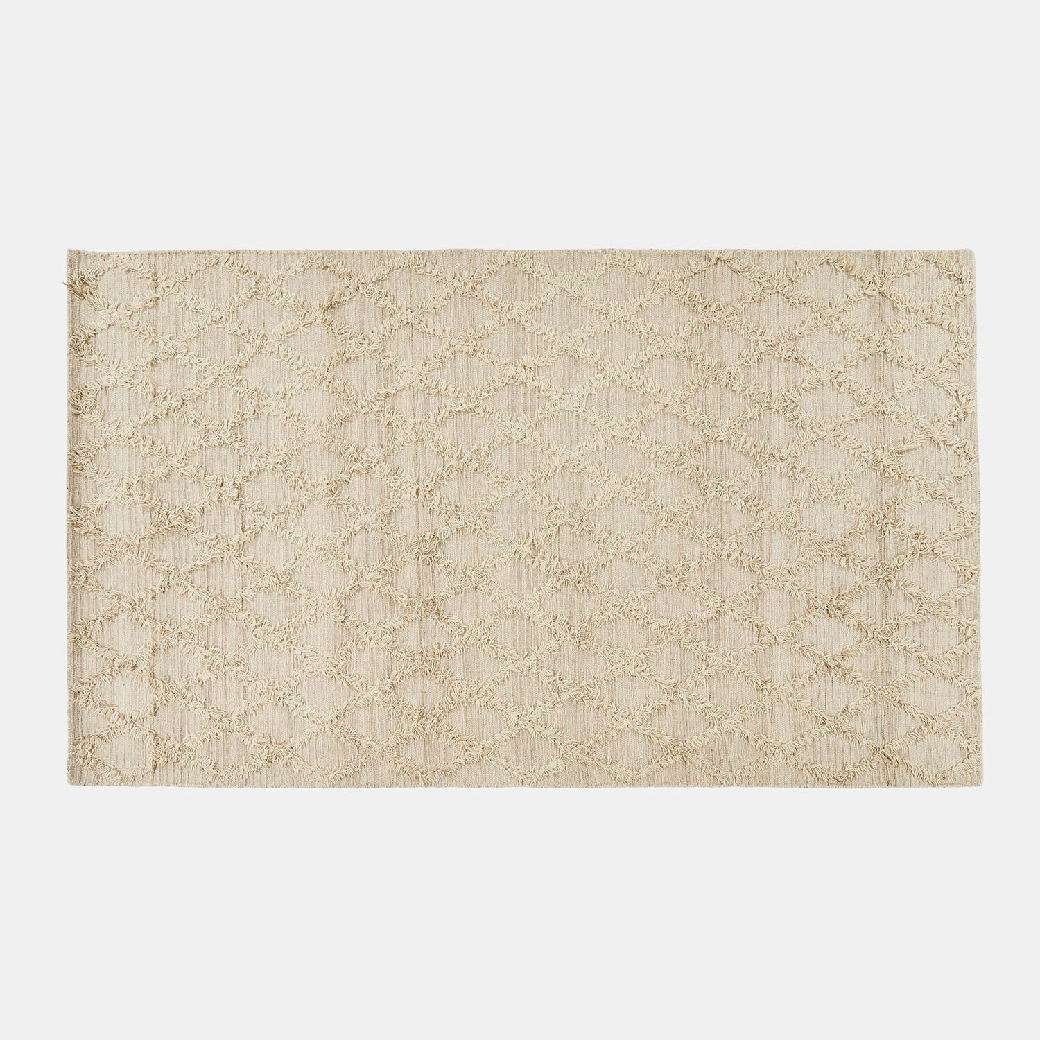 Teppich Yoann Beiger Teppich mit geometrischem Muster aus weichem Stoff, Wohn- und Bodenbelag