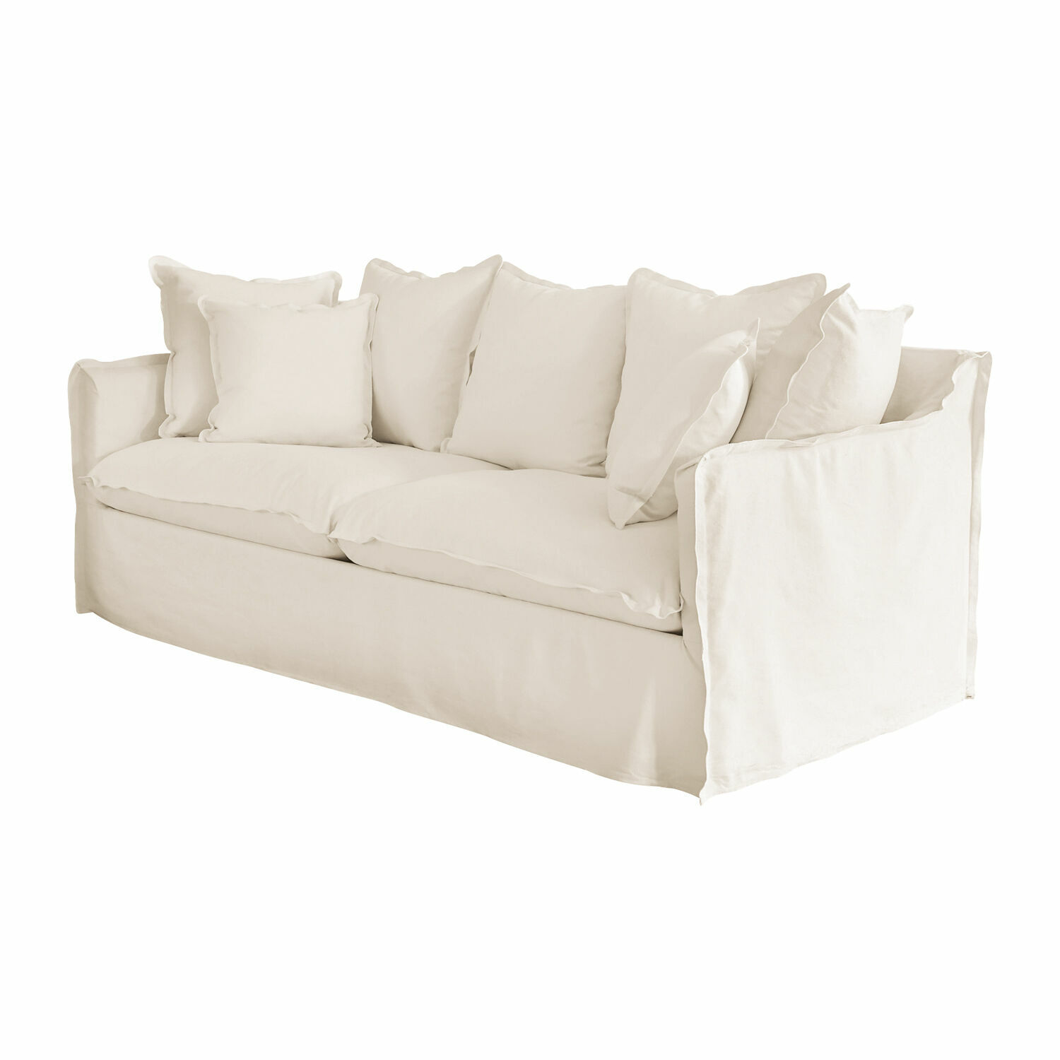 Sofa Tienen Beiges Baumwollsofa mit weichen Kissen für gemütliches Wohnen im Wohnzimmer