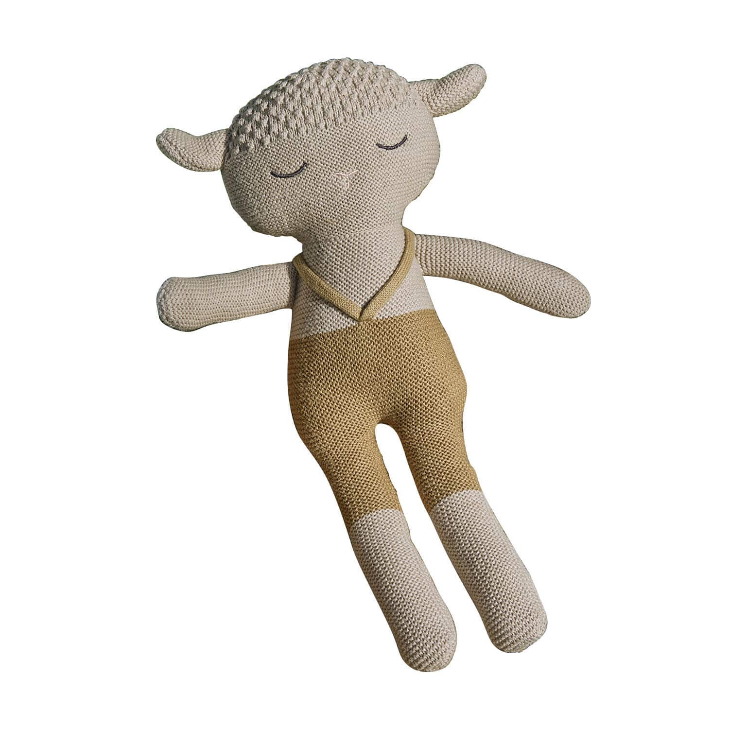 Stofftier Cuddlecloud Beige gestricktes Schaf Kuscheltier, weich und anschmiegsam, ideales Kinderspielzeug
