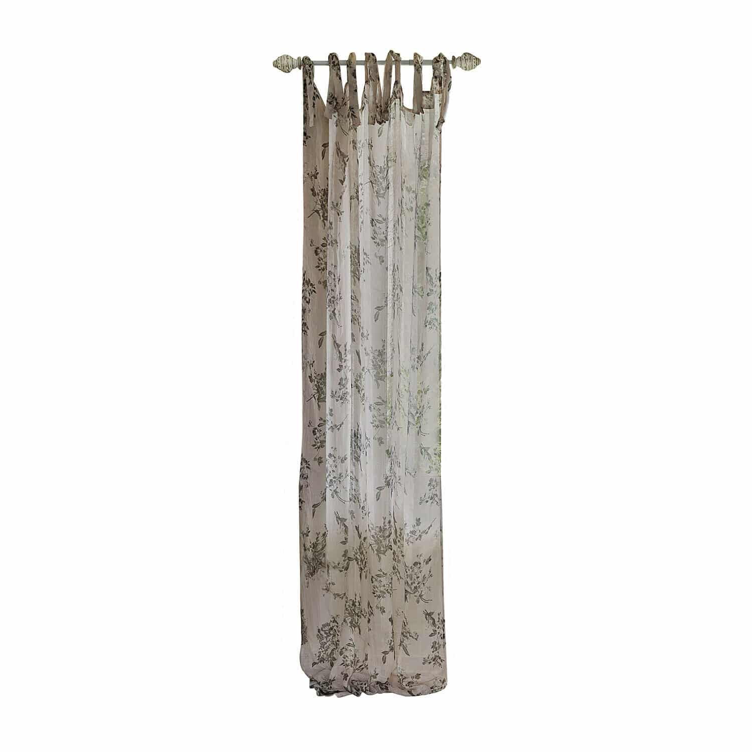 Gardine Chantrelle Transparenter Baumwollvorhang in Beige mit zartem Blumenmuster für stilvolle Fensterdekoration