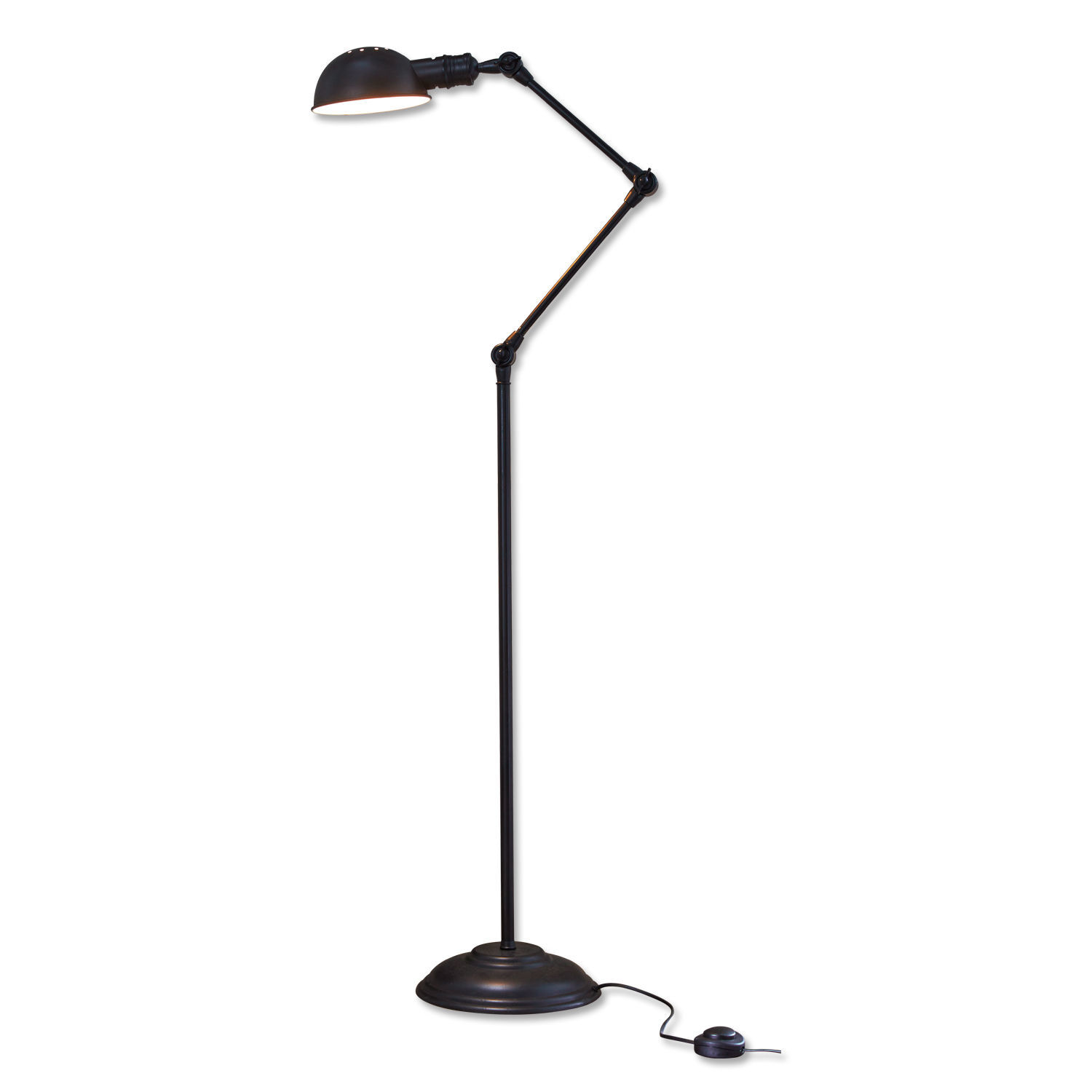 antikschwarz Stehlampe Tulsa aus Metall in antikschwarz, verstellbar, ideal für Wohnzimmer und Büro
