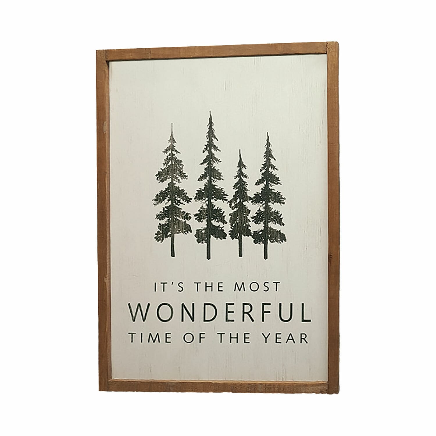 Dekoboard Wonderful Holz-Wanddekoration mit Schriftzug und Baum-Motiv in natürlichen Farben für Innenräume.