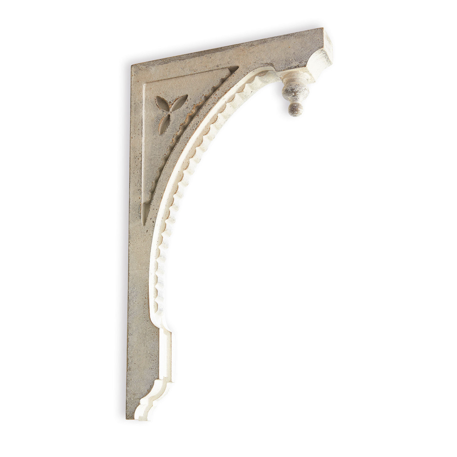 Wandornament 2er Set Bizue Dekorativer Betonsupport in Grau mit verziertem Muster und Bogen für Innen- und Außenbereich