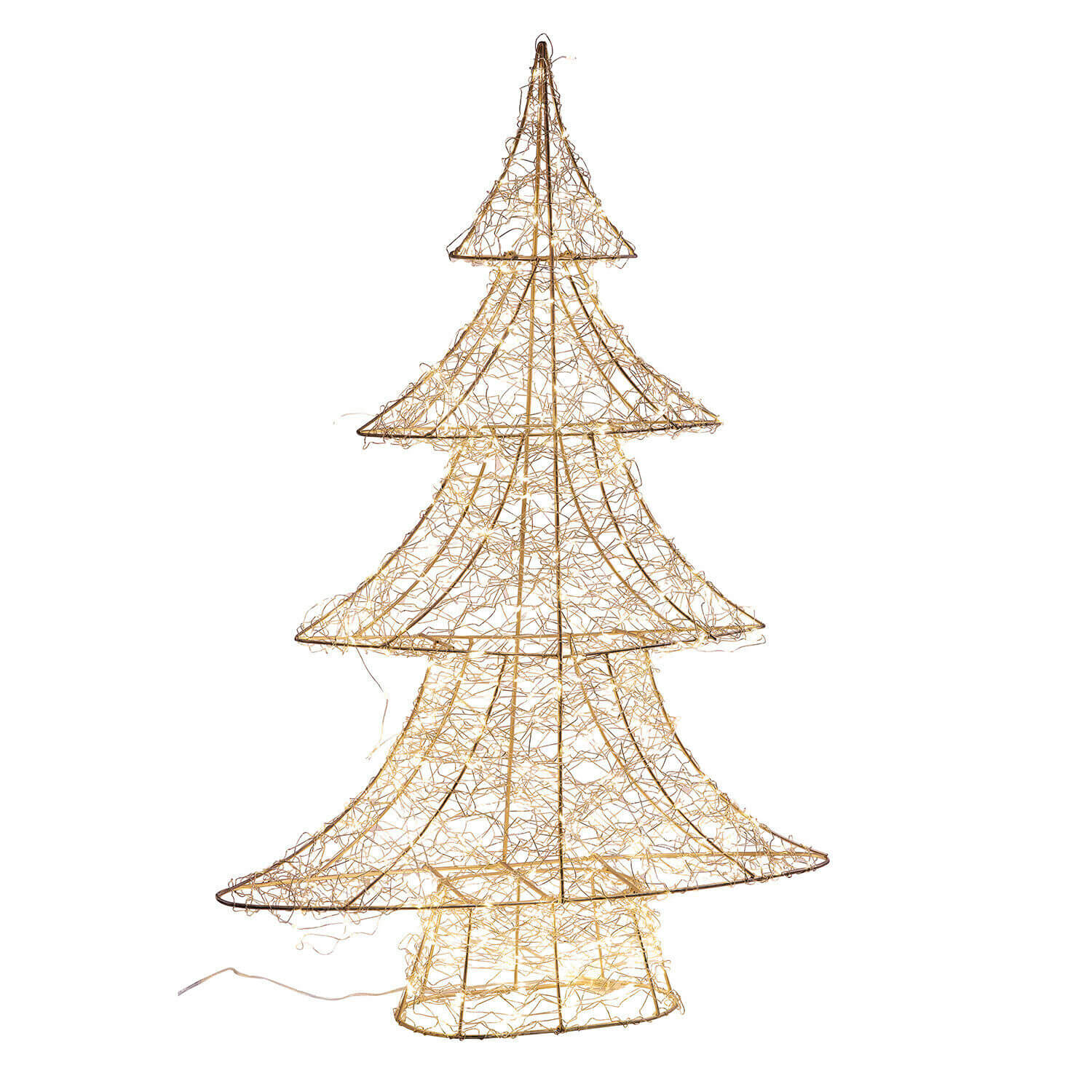 LED-Baum Vivetelle Dekorativer Weihnachtsbaum aus Metall mit warmweißen LED-Lichtern, festliche Beleuchtung