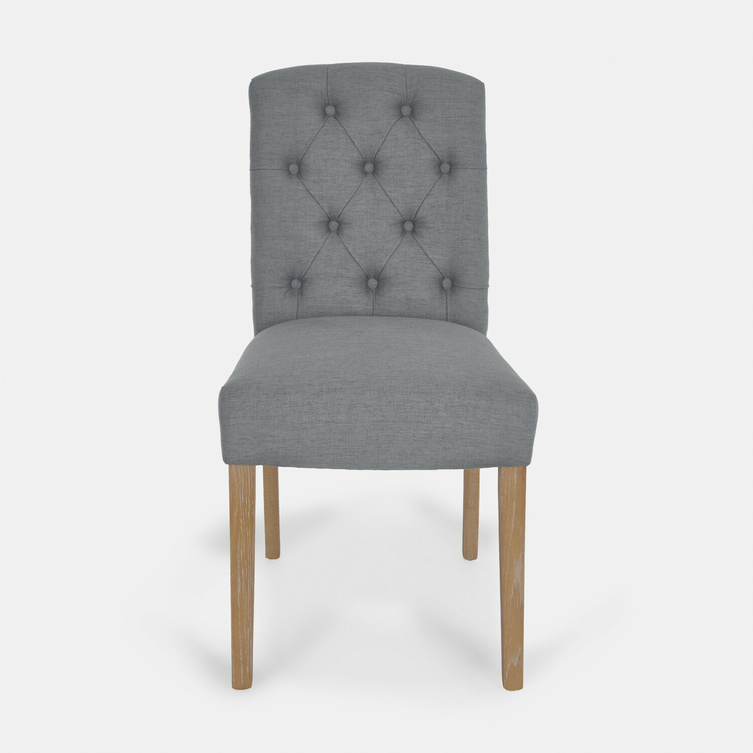 anthrazit Anthrazitfarbener Stuhl Fulden mit Stoffbezug und Holzbeinen, eleganter Esszimmerstuhl