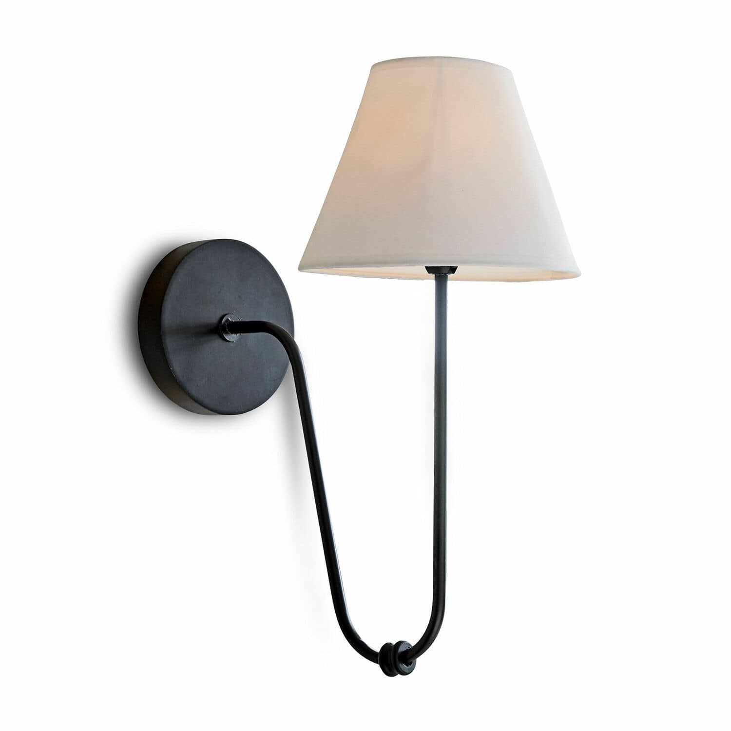 Wandlampe Lustre Schwarze Metall-Wandleuchte mit weißem Lampenschirm, modernes Wohnraumlicht