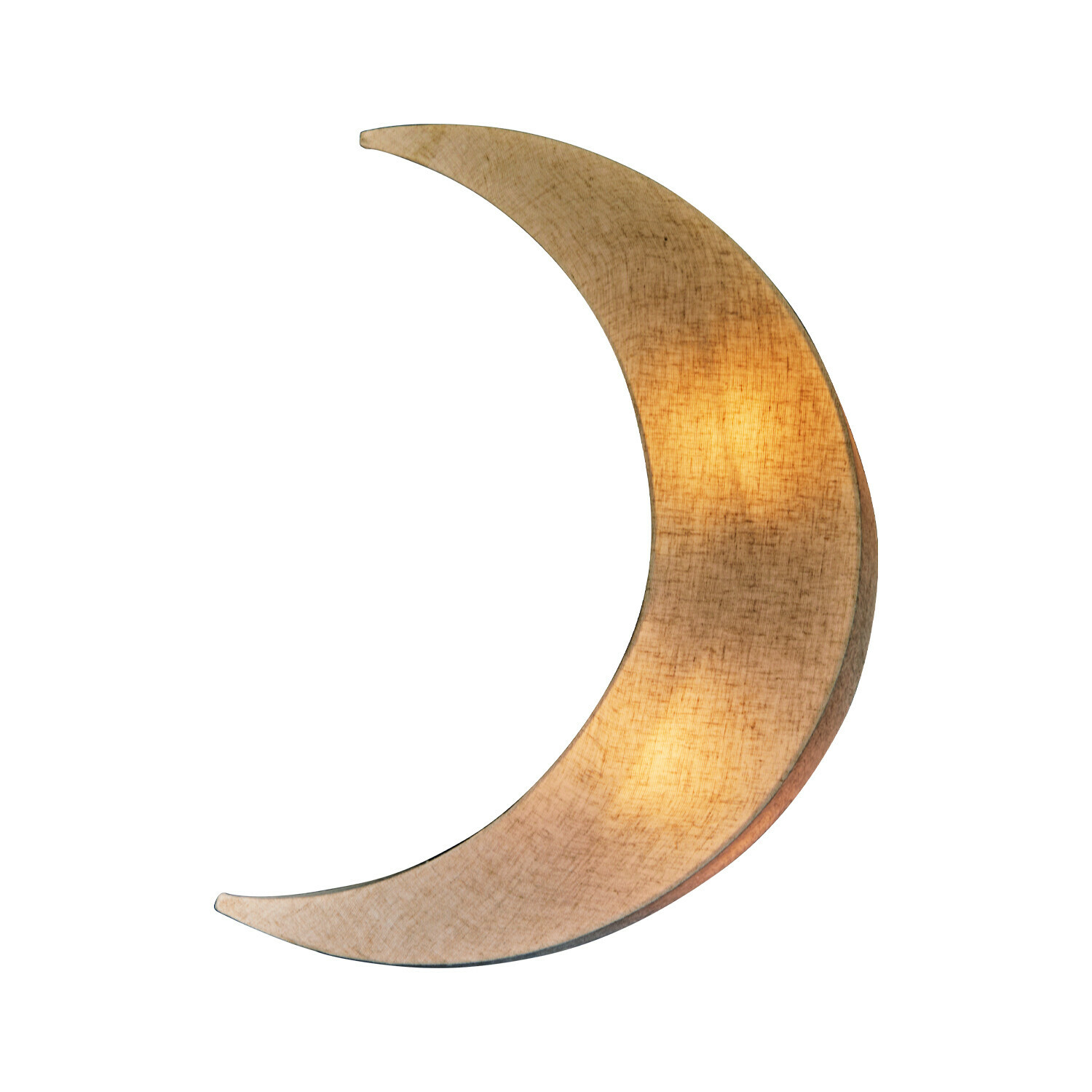 Wandlampe Jollymoon Mondförmige Lampe aus beigem Stoff, dekorative Nachtbeleuchtung für Schlafzimmer
