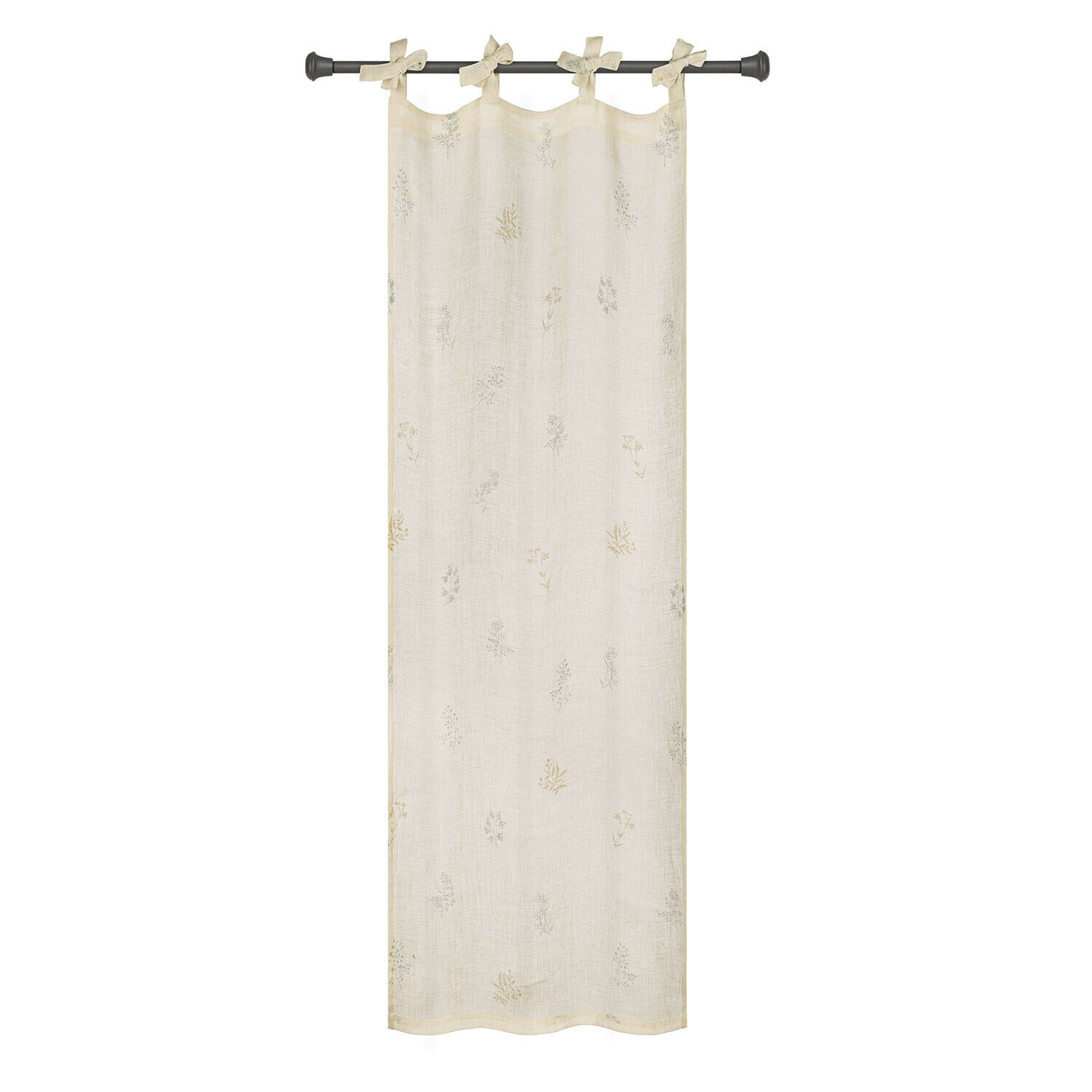 Gardine Hazelwick Beige Baumwollgardine mit zartem Blumenmuster und Schlaufen zum Aufhängen