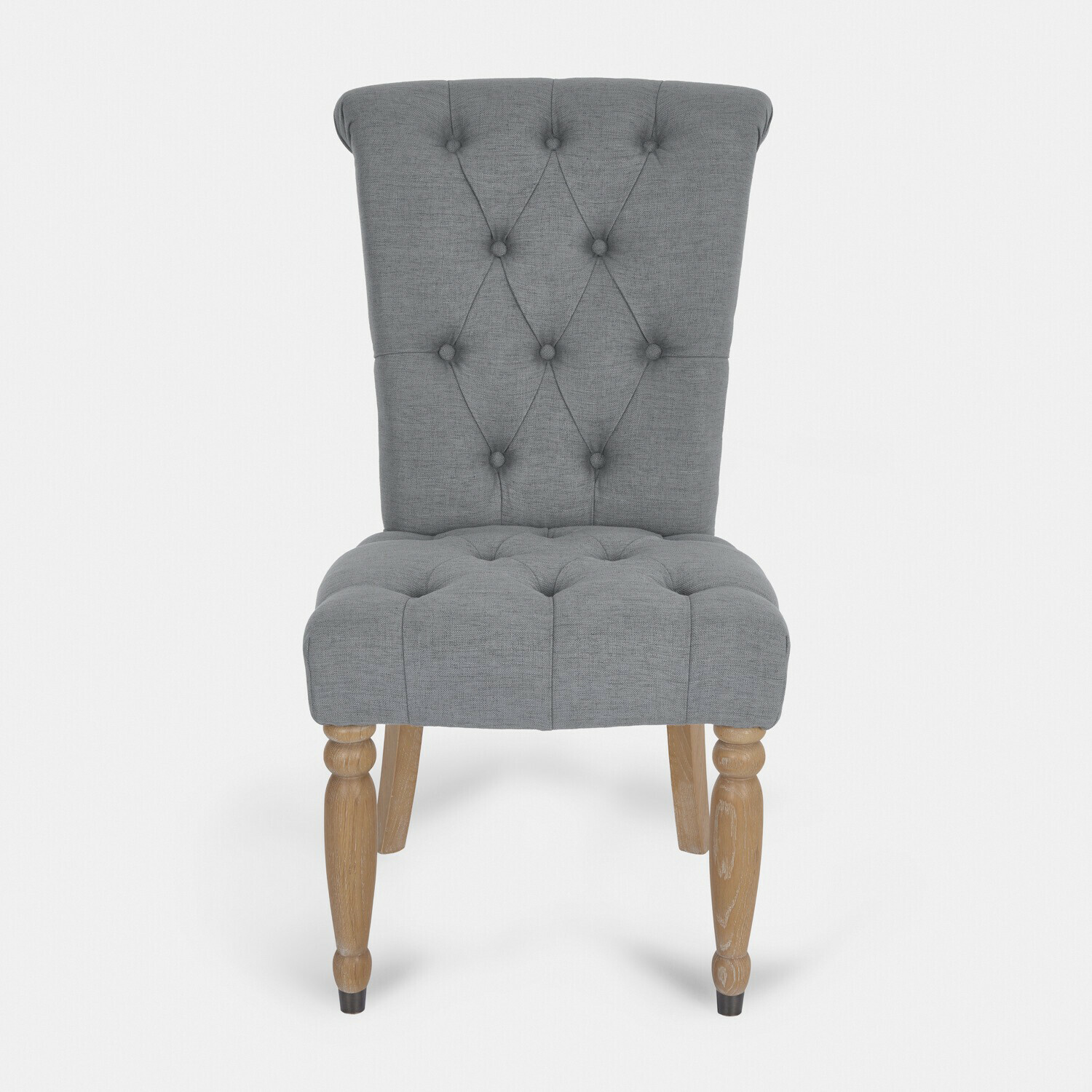 anthrazit Anthrazitfarbener Claville Stuhl mit gepolstertem Sitz und Holzbeinen, eleganter Esszimmerstuhl