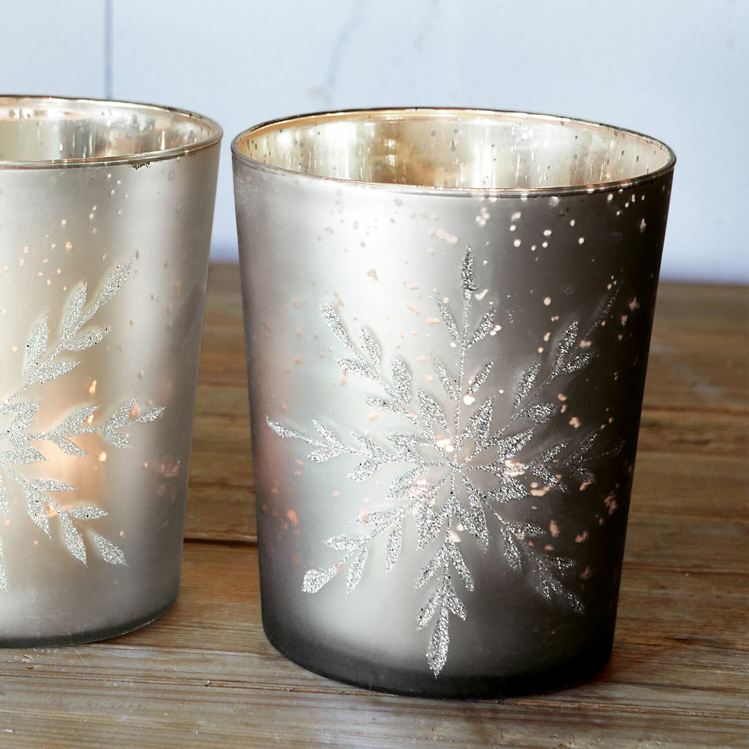 Windlicht 3er Set Snowflakes