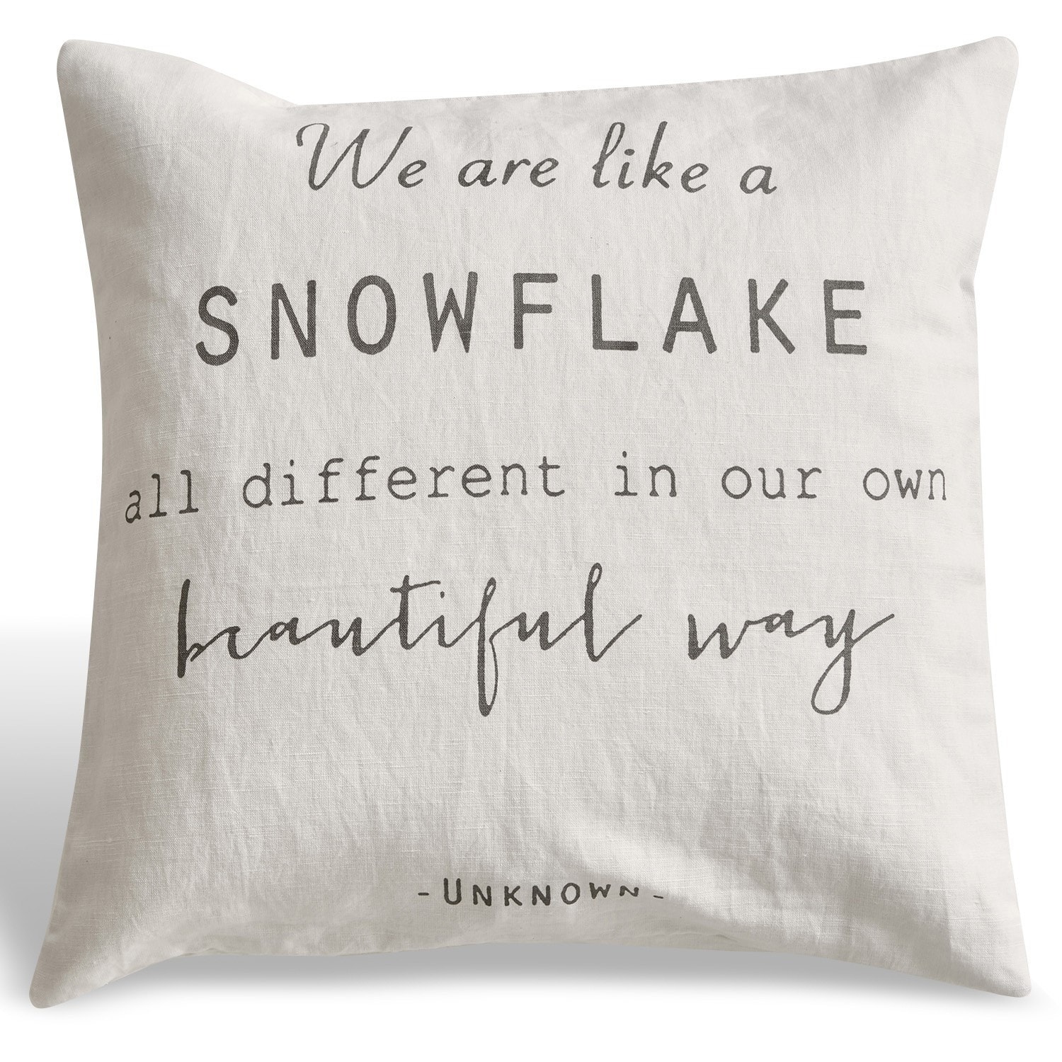 Kissenhülle Quote Weiße Leinen-Kissenhülle mit schwarzem motivierendem Schriftzug, dekorativer Wohnaccessoire
