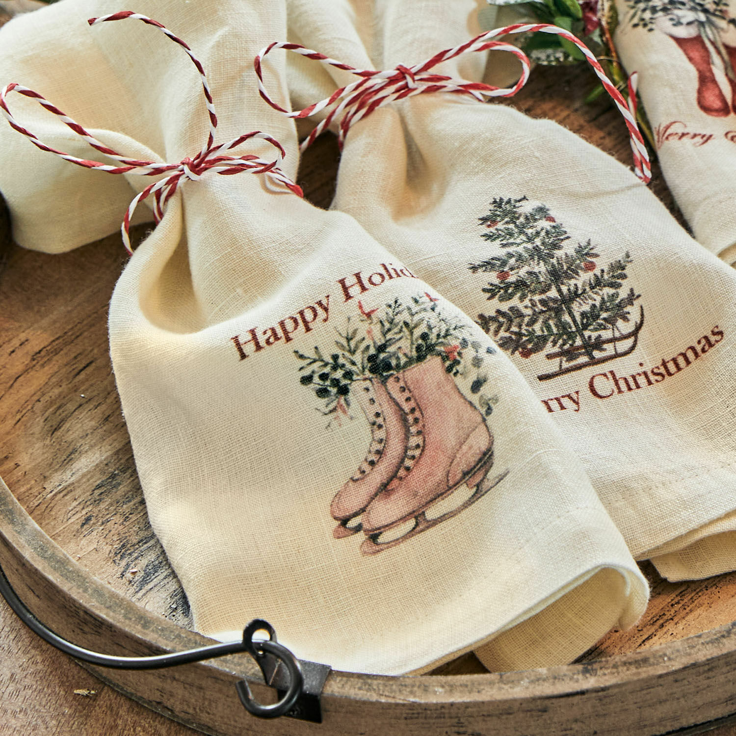 Serviette 4er Set Merry & Bright