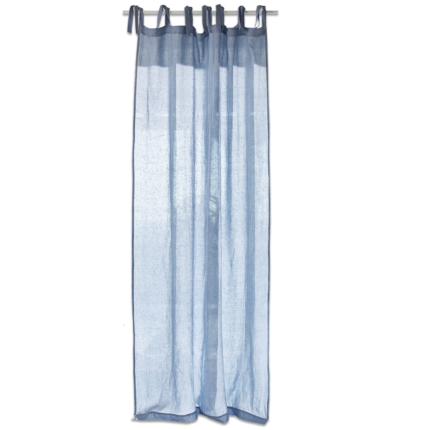 blau Leichter blauer Monthelie Vorhang aus Baumwolle, ideal für Fensterdekorationen.
